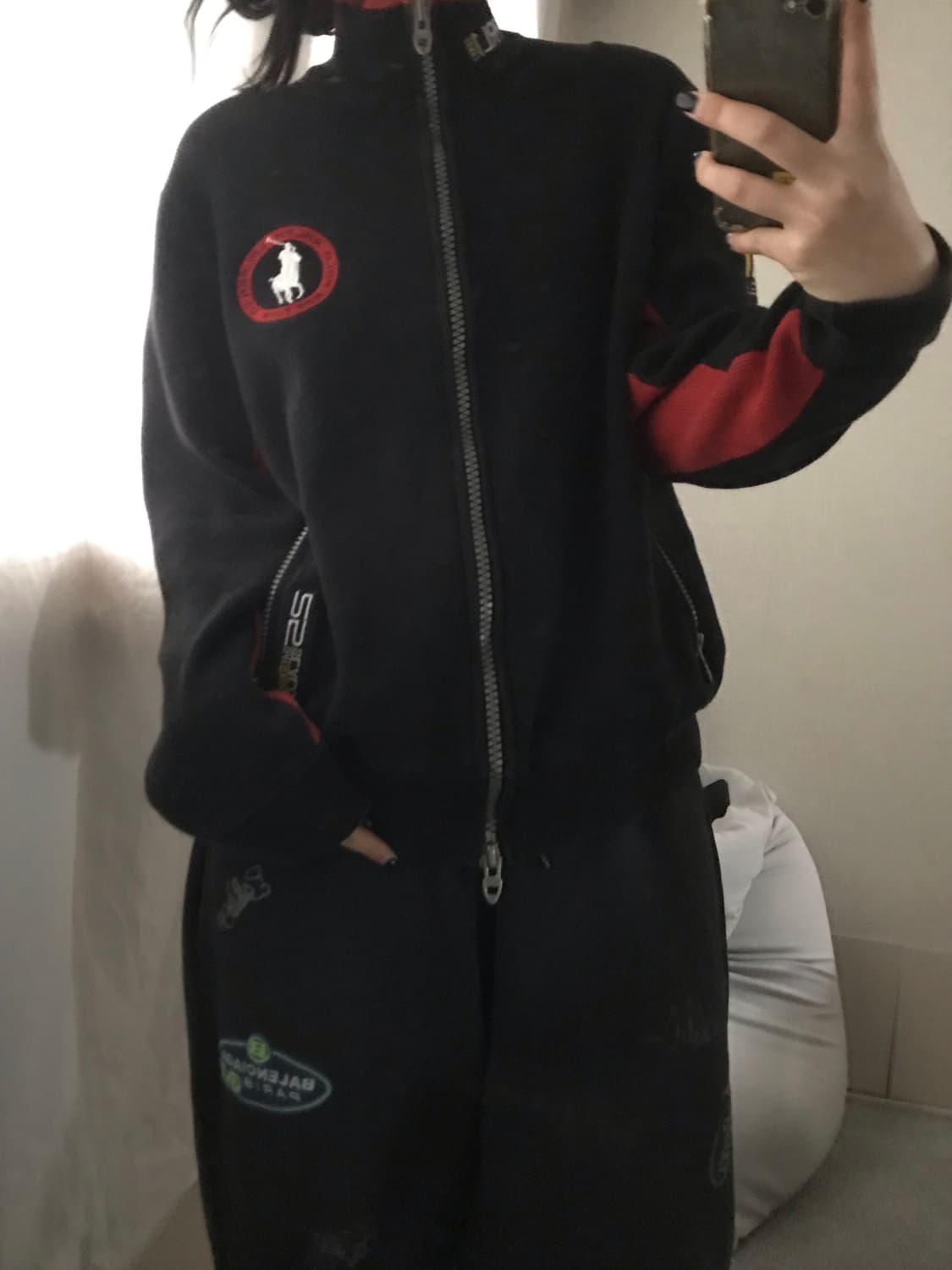 폴로 블랙 빅포니 레이싱 니트집업 상품이미지4