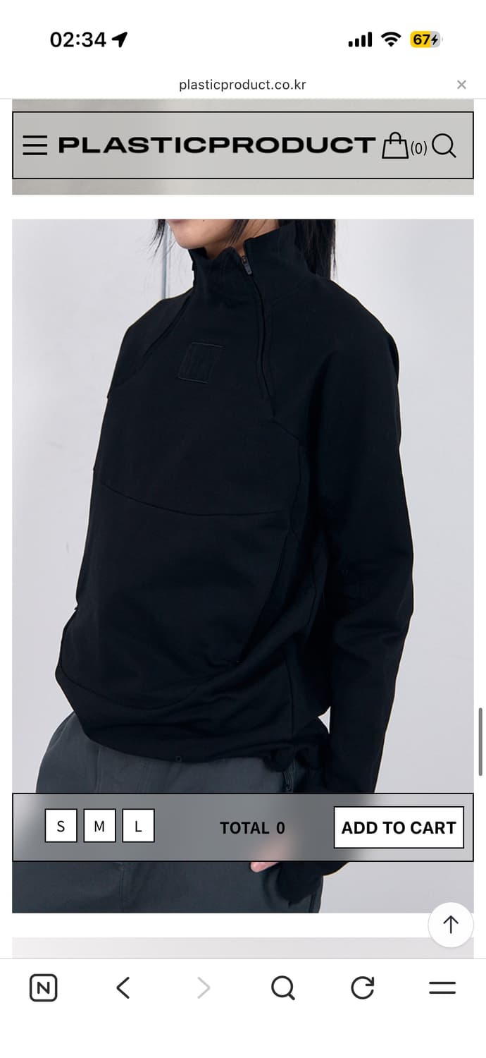 플라스틱프로덕트 하프집업 블랙 남성(s) 상품이미지4