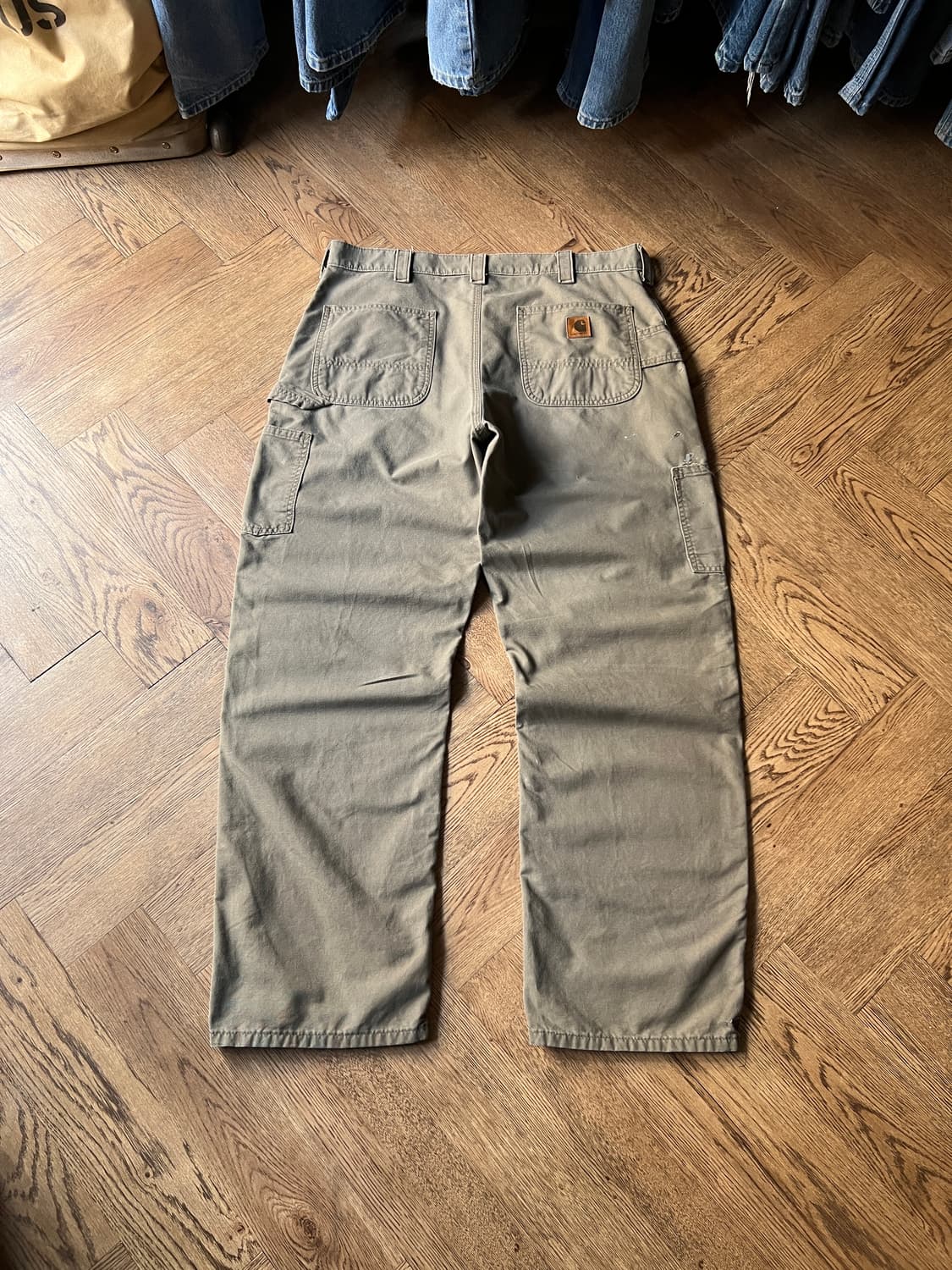 [36]칼하트 USA 빈티지 페인팅 라이트브라운 싱글니 카펜터 워크 팬츠 상품이미지2