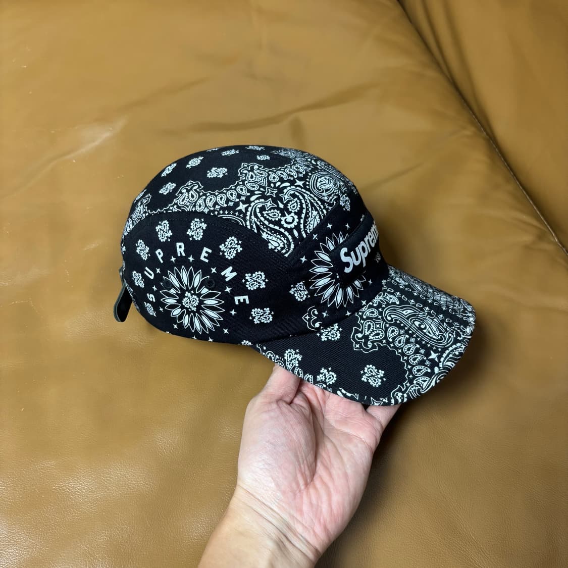 Supreme 슈프림 반다나 블랙 캠프캡 모자 Bandana Black 상품이미지3