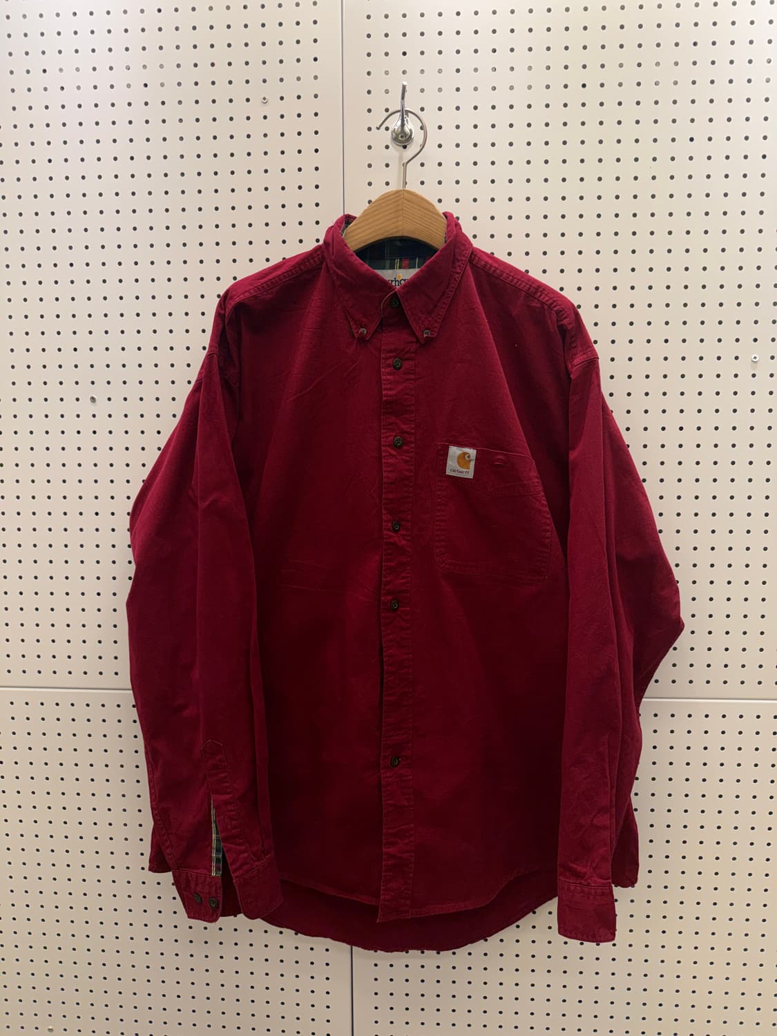 칼하트 레드 코듀로이 버튼다운 셔츠 U437 상품이미지2