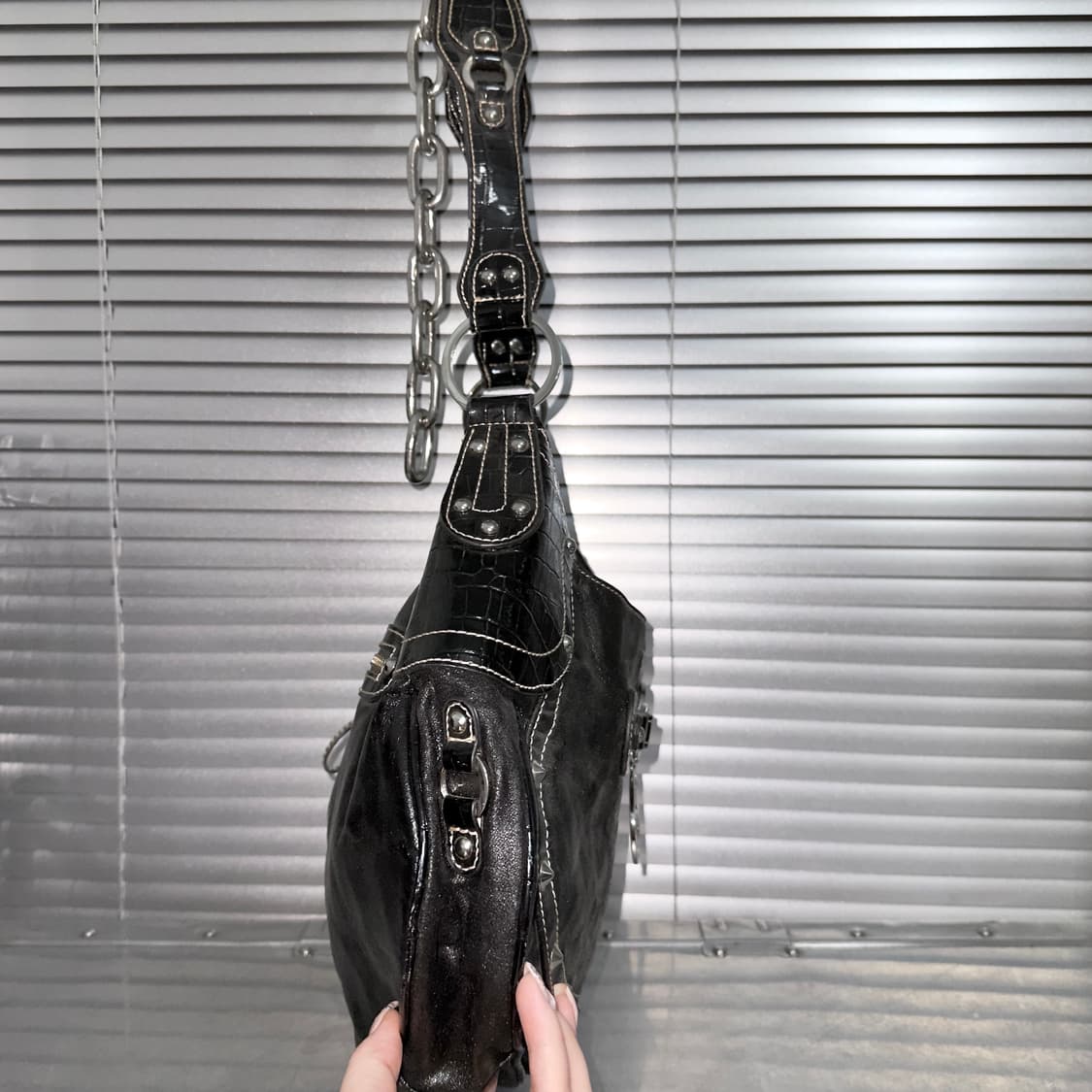 00s Y2K 레어 XL 게스 컬렉션 블링 버클 가방 상품이미지4