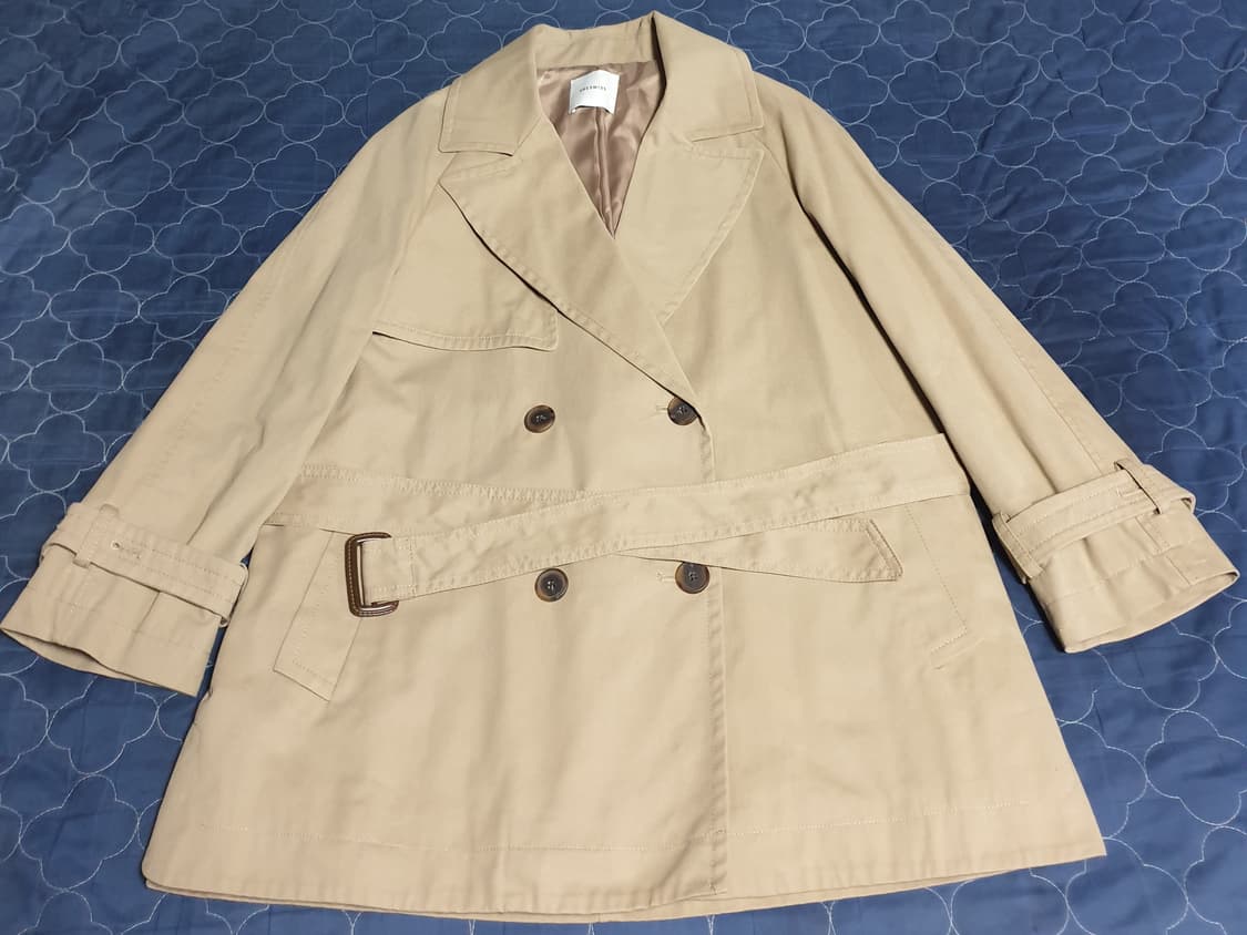 쉬즈미스 더블버튼 벨티드 트렌치코트 베이지 (55) 상품이미지2