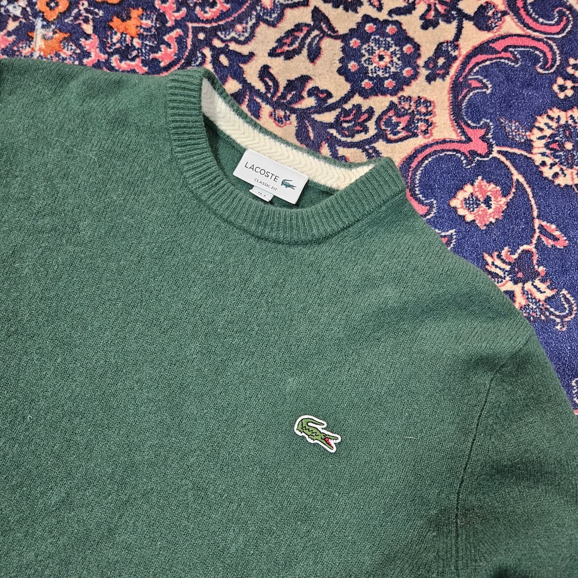 라코스테(Lacoste) 울 100 라운드넥 니트 스웨터 상품이미지2