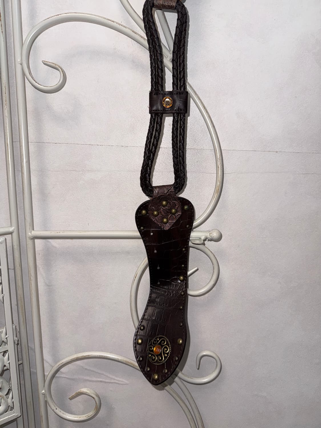 Brown oriental cubic strap buckle belt 상품이미지6