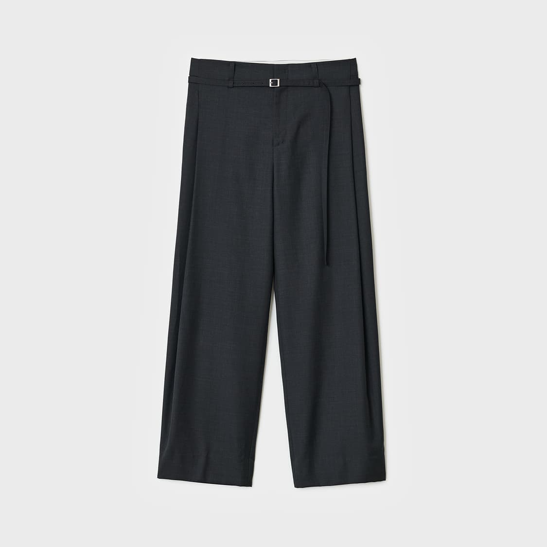 34] 벨리에 벨티드 딥 플리츠 슬랙스 차콜 판매합니다. 상품이미지1