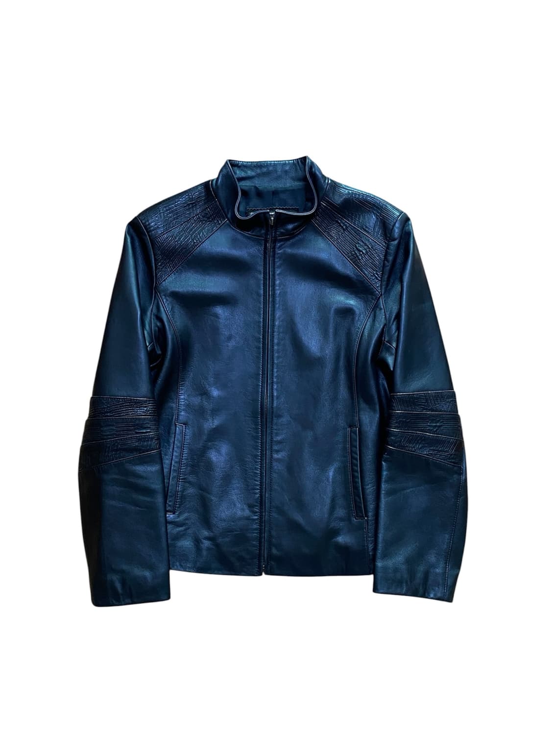 Articulated Panel Leather Jacket 상품이미지1