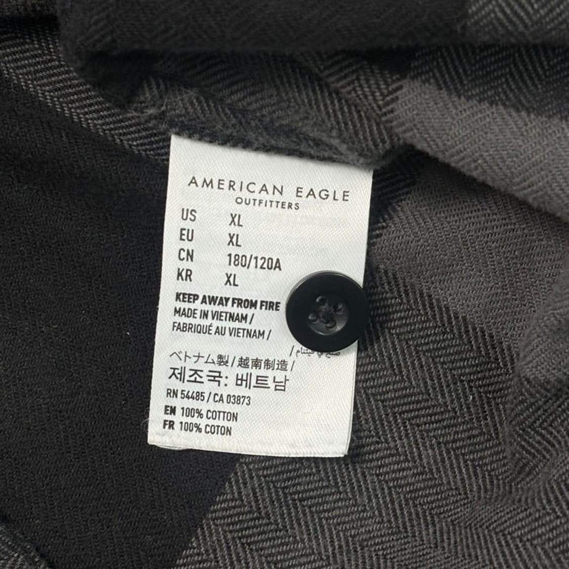 AMERICAN EAGLE 코튼 체크 워크셔츠 그레이 XL 상품이미지6