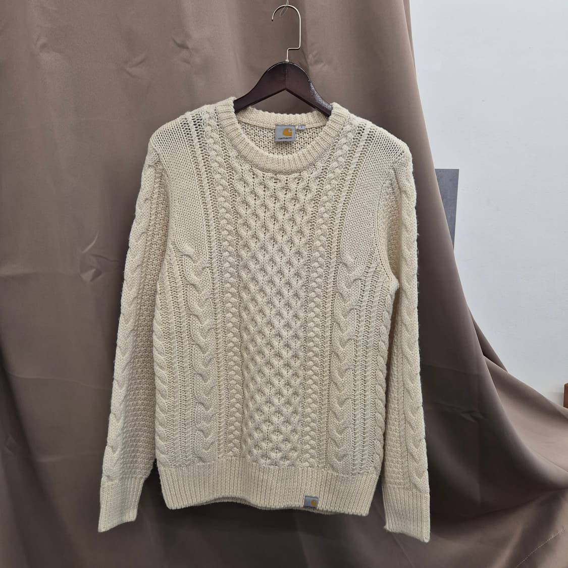 칼하트 아이보리 케이블 니트 스웨터 S 상품이미지1