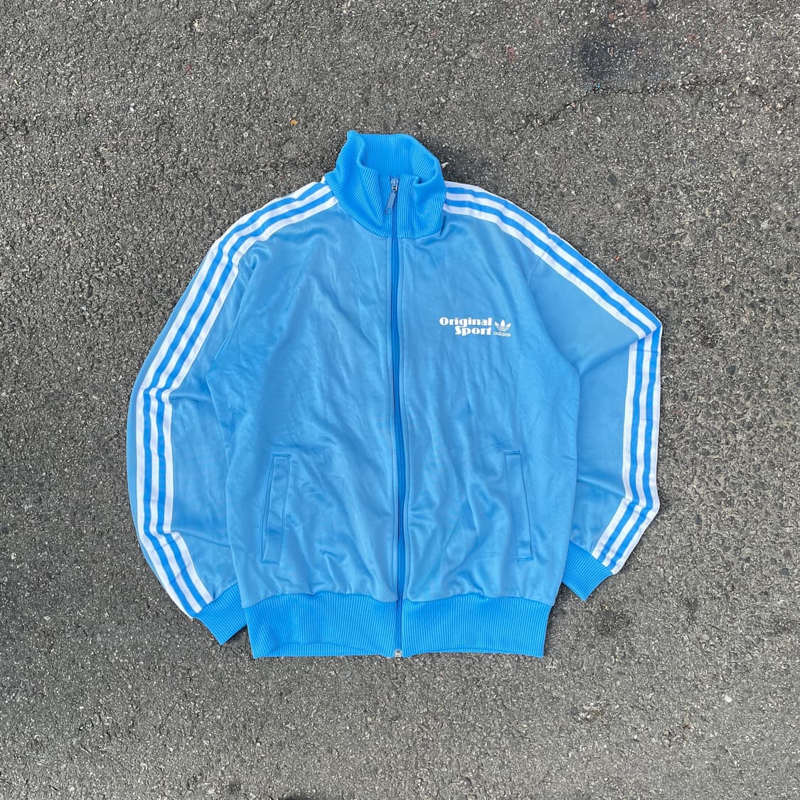 00s 아디다스 대대장 스카이블루 오리지날 져지 올드스쿨 트랙탑 L 상품이미지2