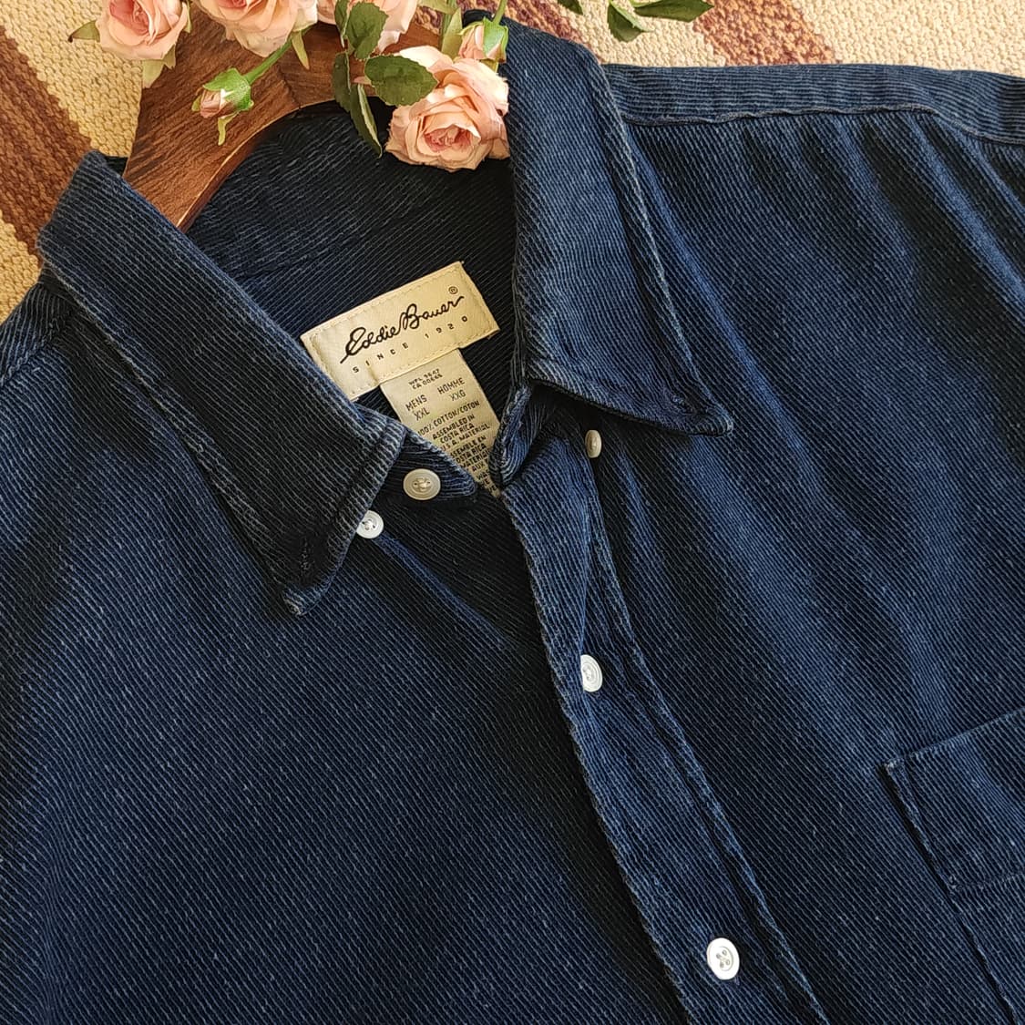 00s 에디바우어 데님셔츠 헤비코튼 인디고 데님 워크셔츠 빅사이즈 xxl 상품이미지8