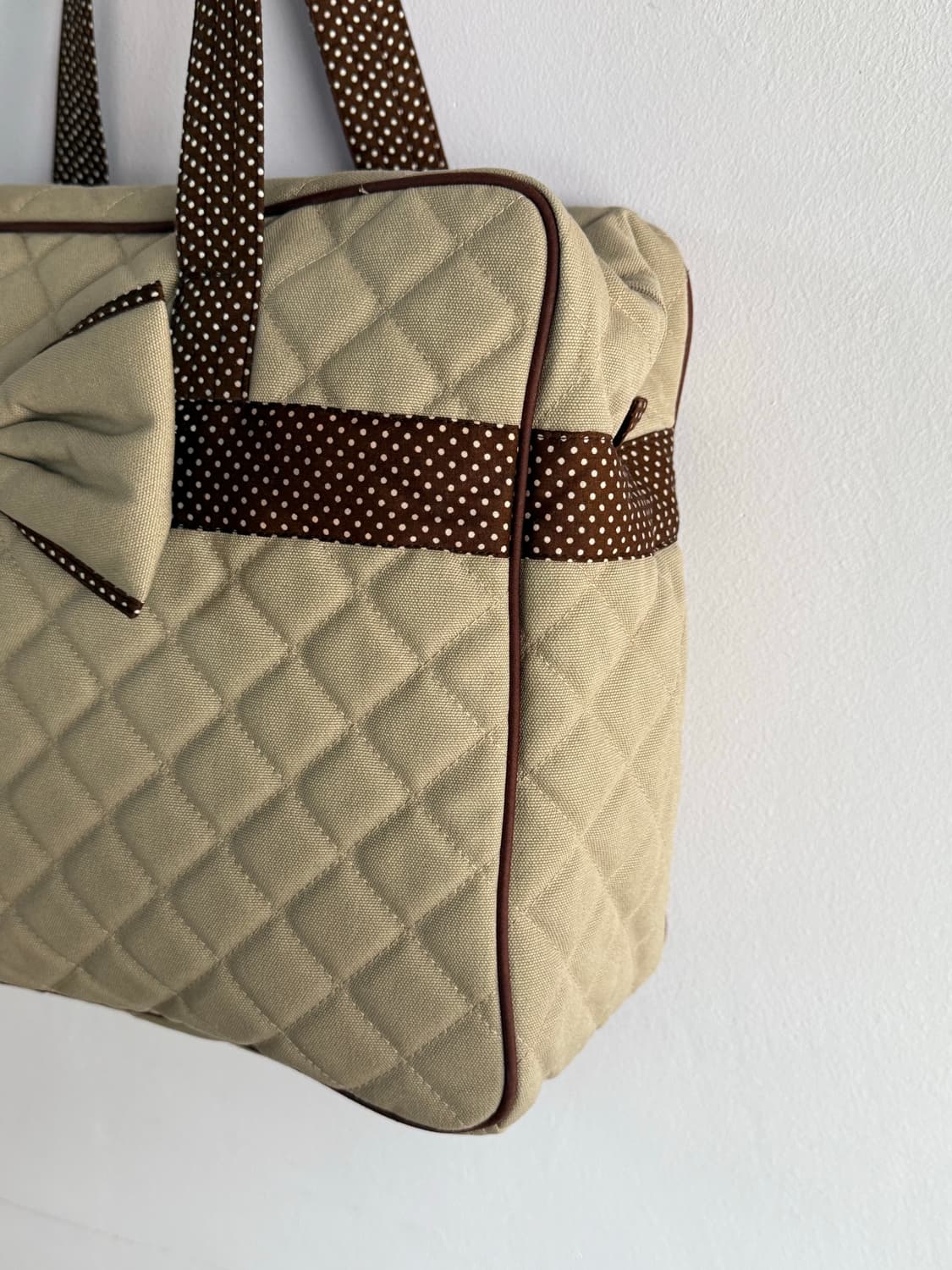 나라야 브라운 도트 리본 숄더백 모리걸 라떼맛  상품이미지3
