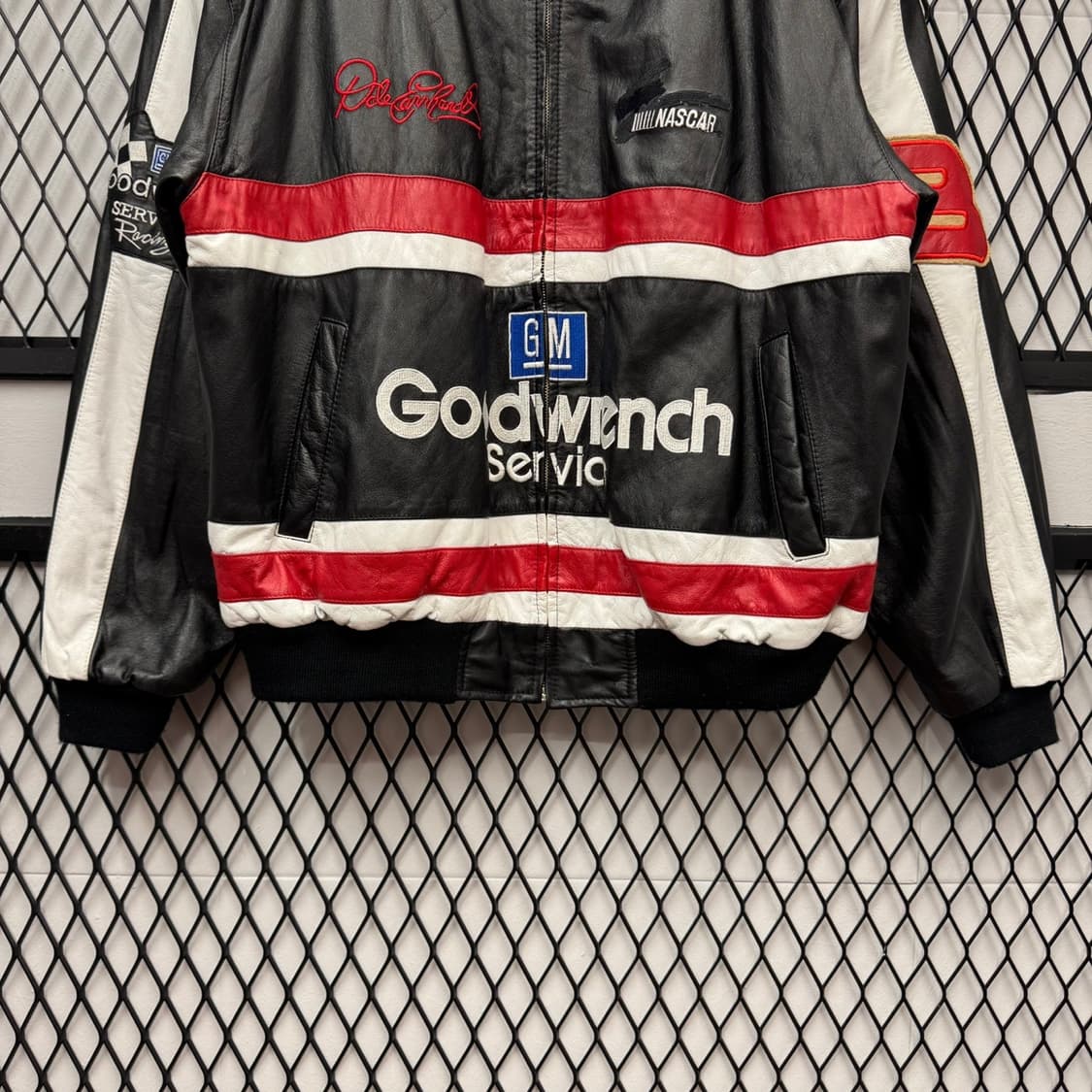 90s 바시티자켓 체이스 레이스웨어 데일 언하트 나스카 블랙 레드 상품이미지4