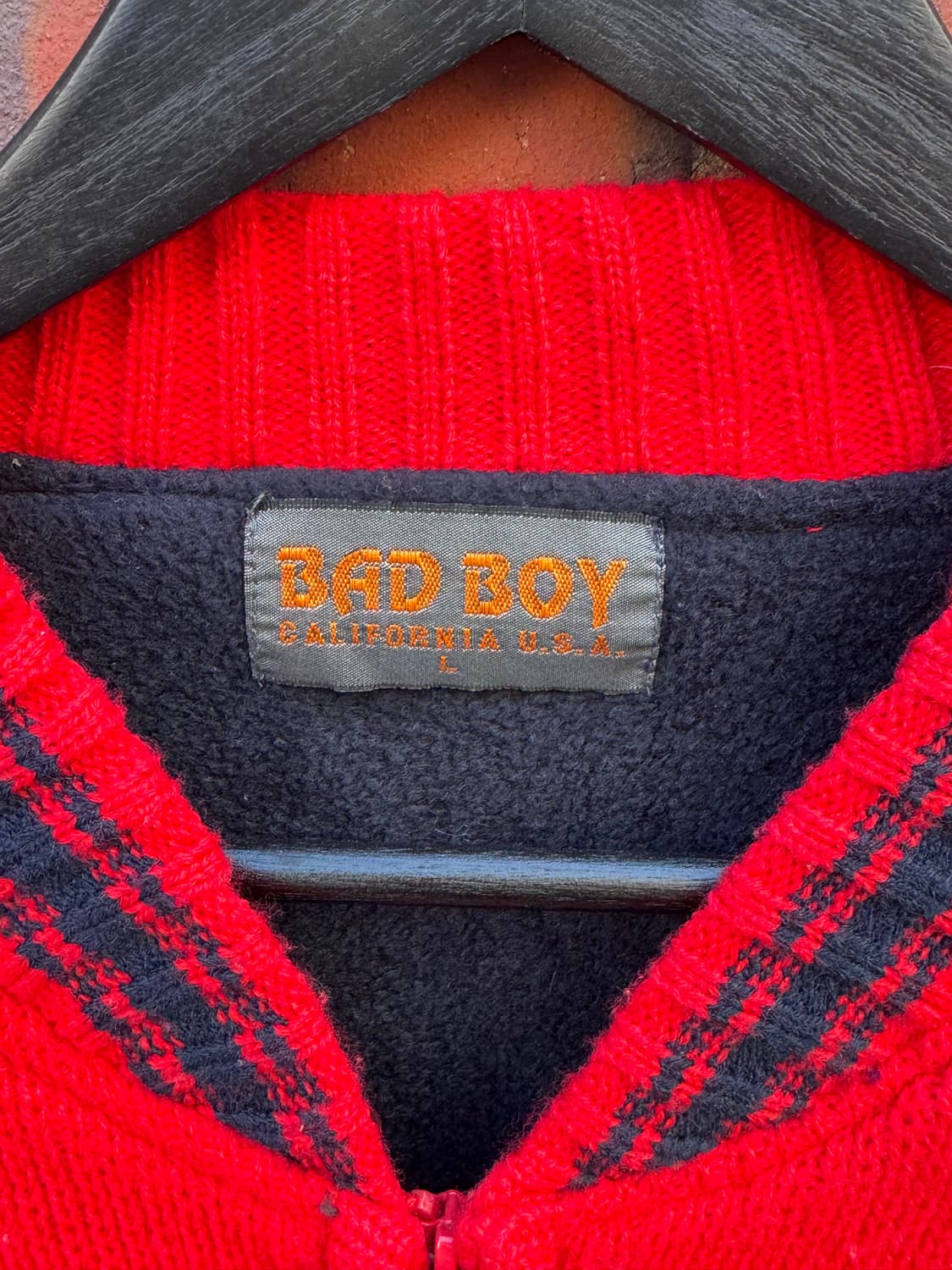 90s BAD BOY 스펠아웃 니트집업  상품이미지2