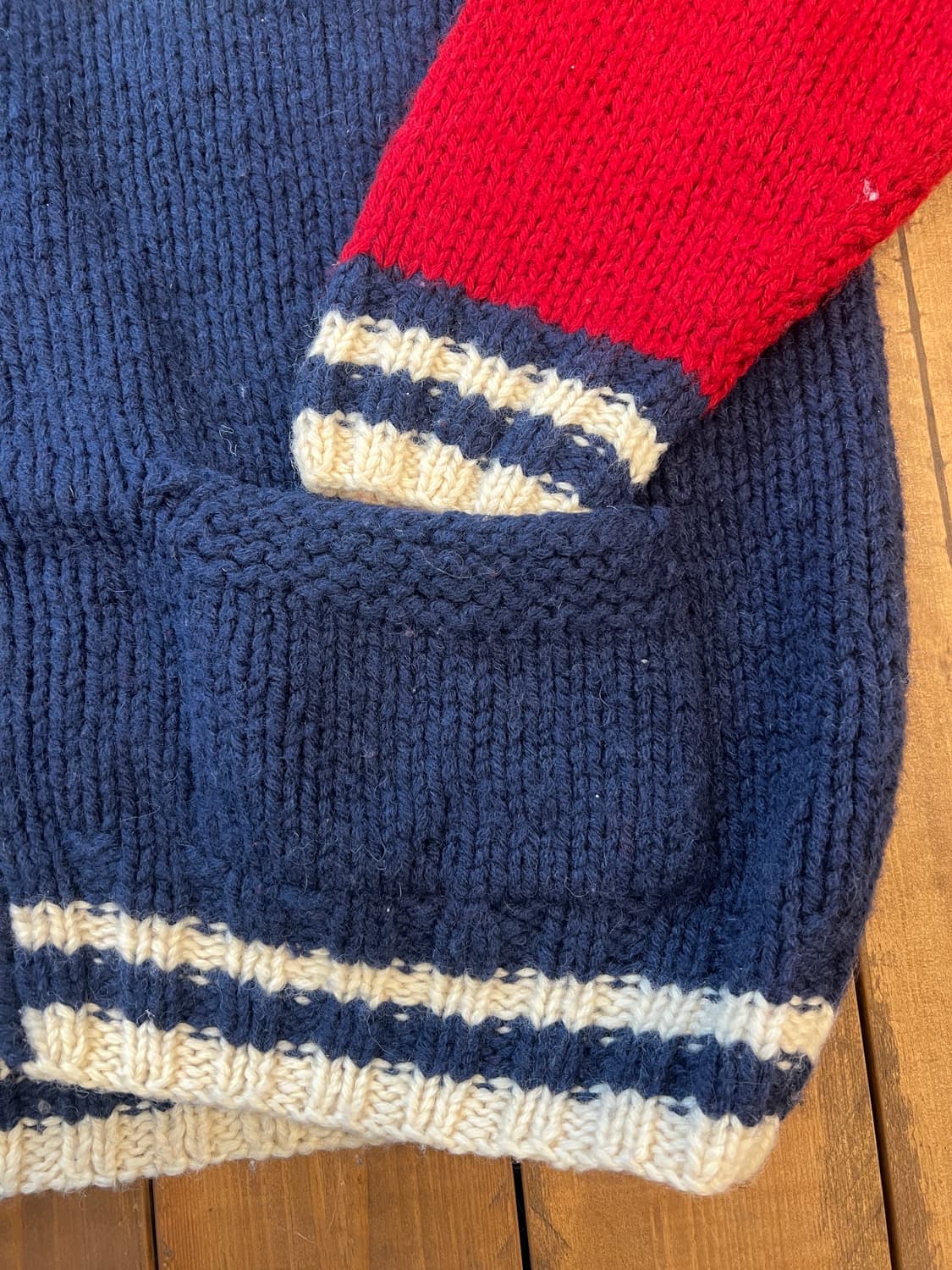 레드 앤 블루 니트 울 집업 상품이미지7