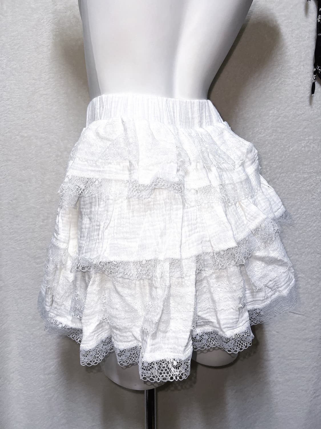 로맨틱갸루 로걀 화이트 레이스 프릴캉캉 스커트 큐롯 달천 페어리 핀터 상품이미지9