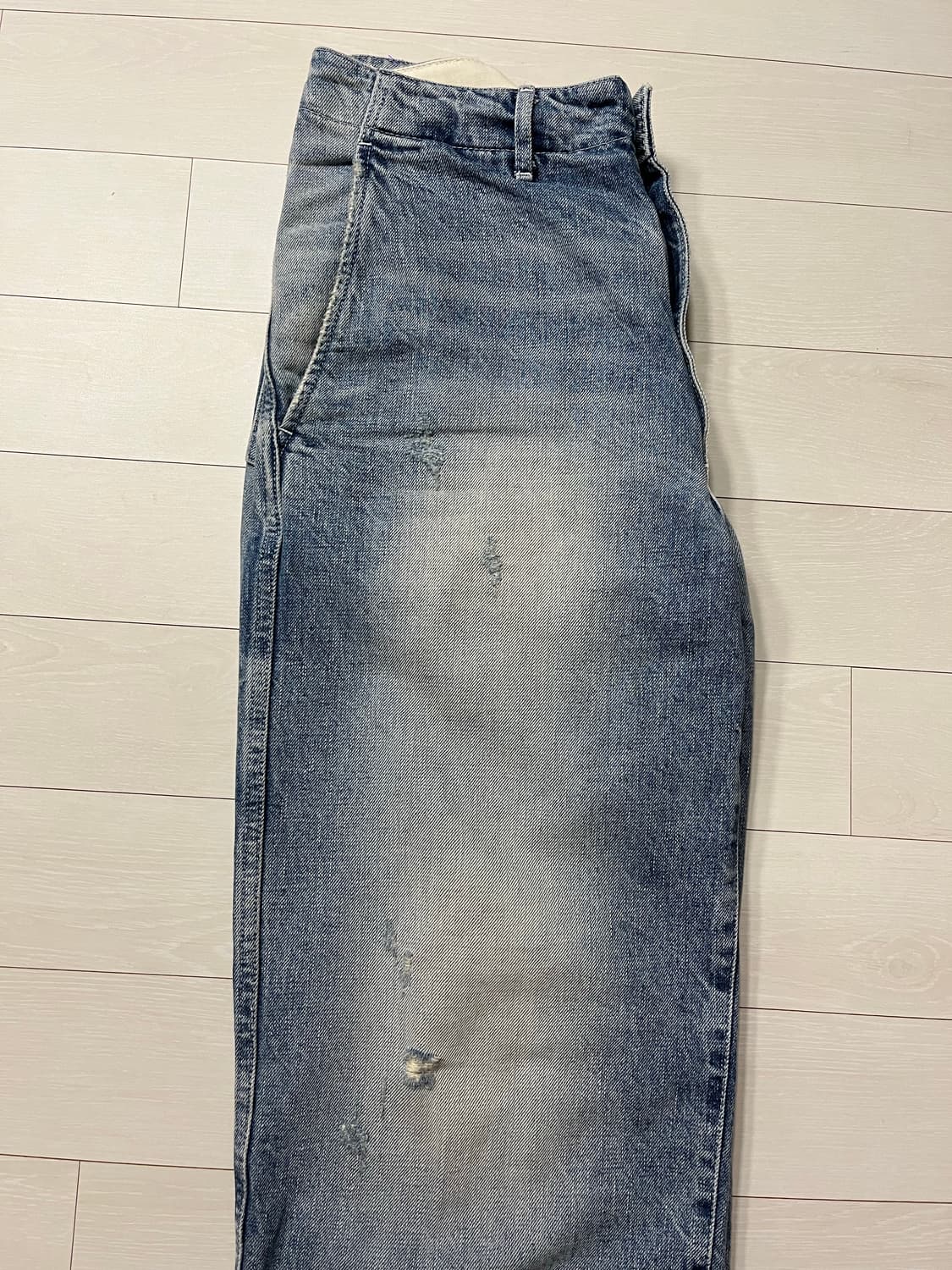 [POTTERY] 원워시드 와이드 데님 팬츠_미드블루2 (1사이즈) 상품이미지6