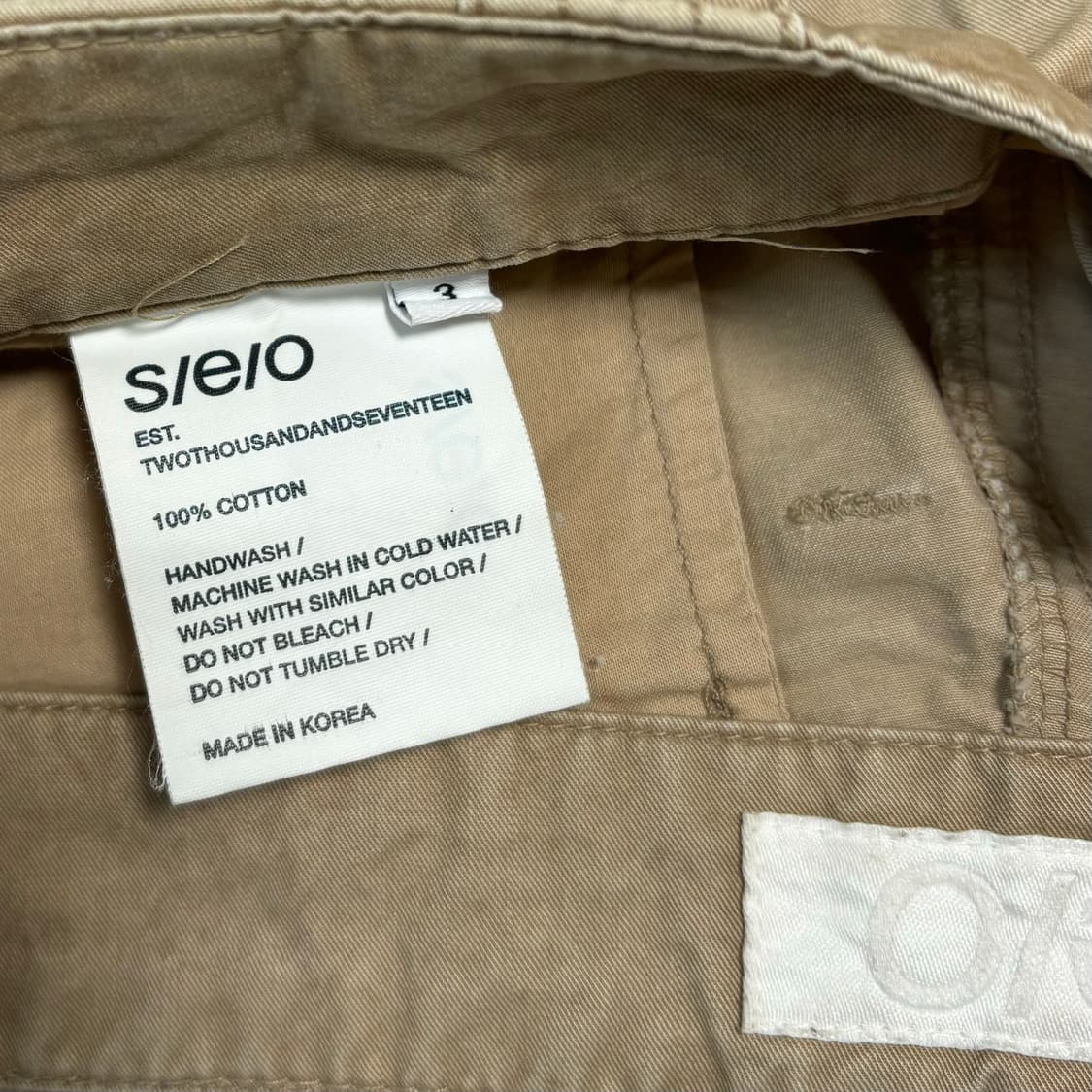 S/E/O 워시드 카고팬츠 베이지 3사이즈 상품이미지8