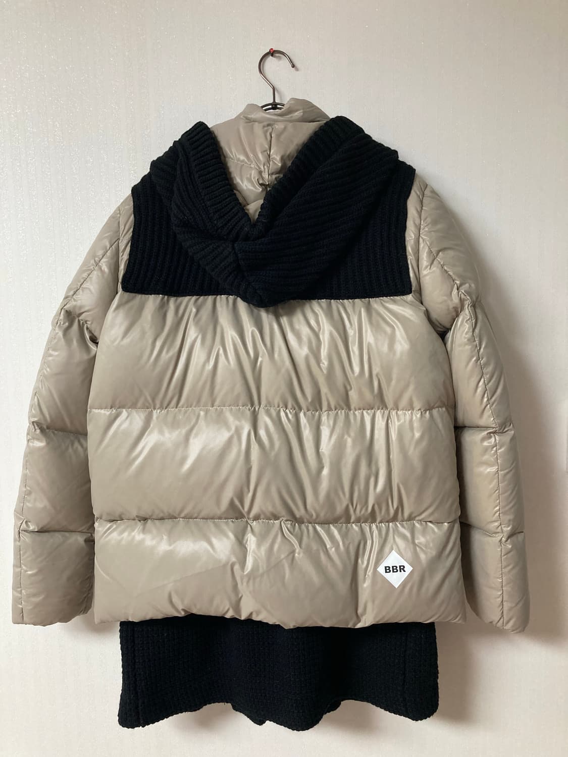 (M) BBR 패딩 점퍼 베이지/블랙 드라이 완료 상품이미지3