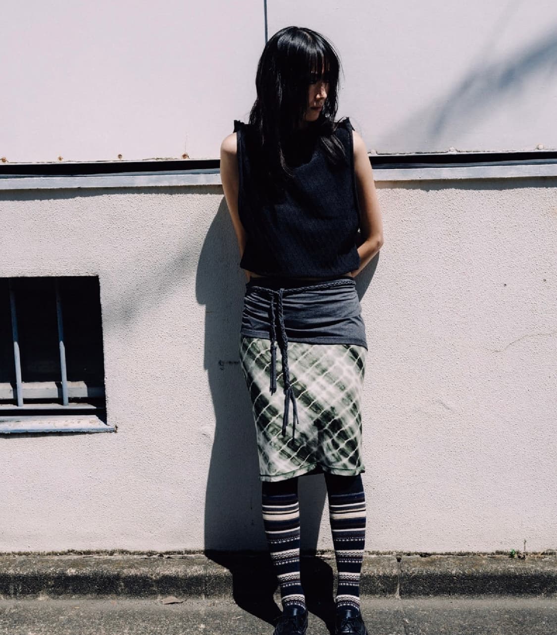 퍼버즈 Braid Belt Layered Skirt (Green) 상품이미지3