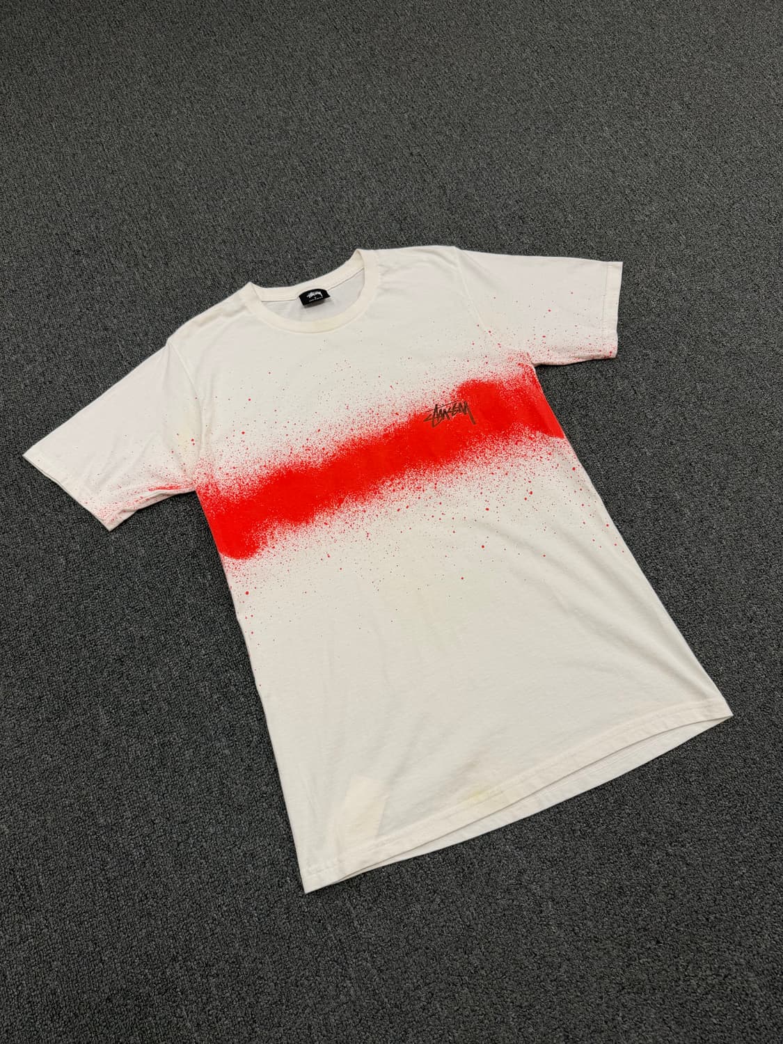 S) 스투시 빈티지 스프레이 캔 반팔 티셔츠 상품이미지1