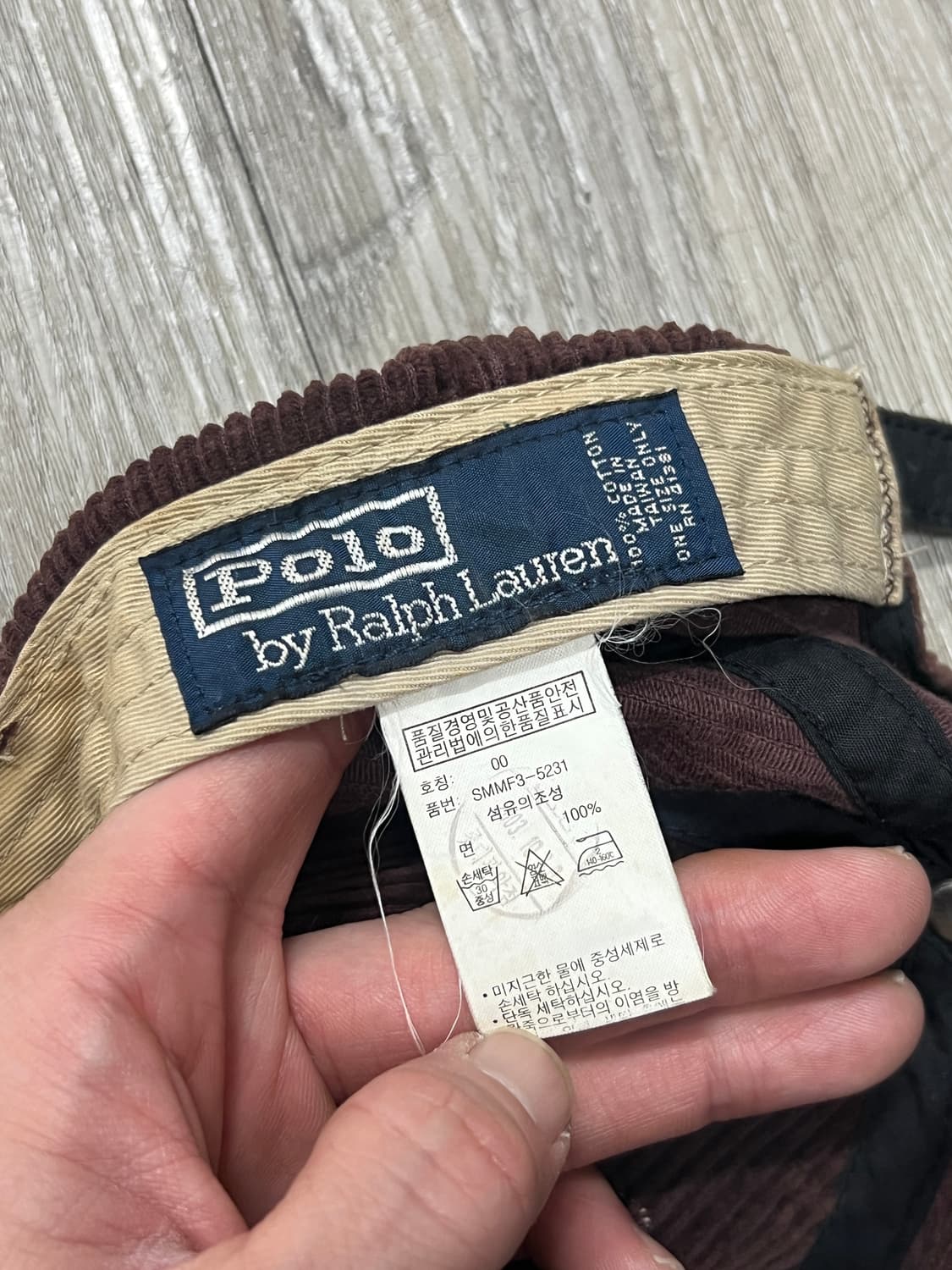 00's Polo Ralph Lauren 브라운 코듀로이 볼캡 상품이미지4