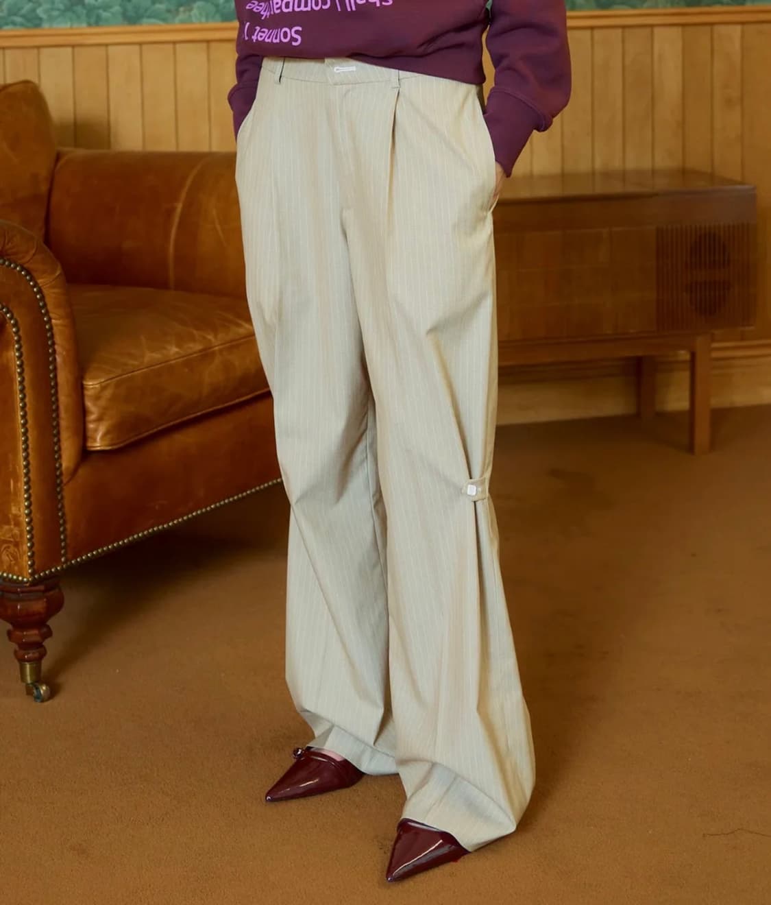 헤레틱 BUTTON TROUSER / beige 상품이미지1