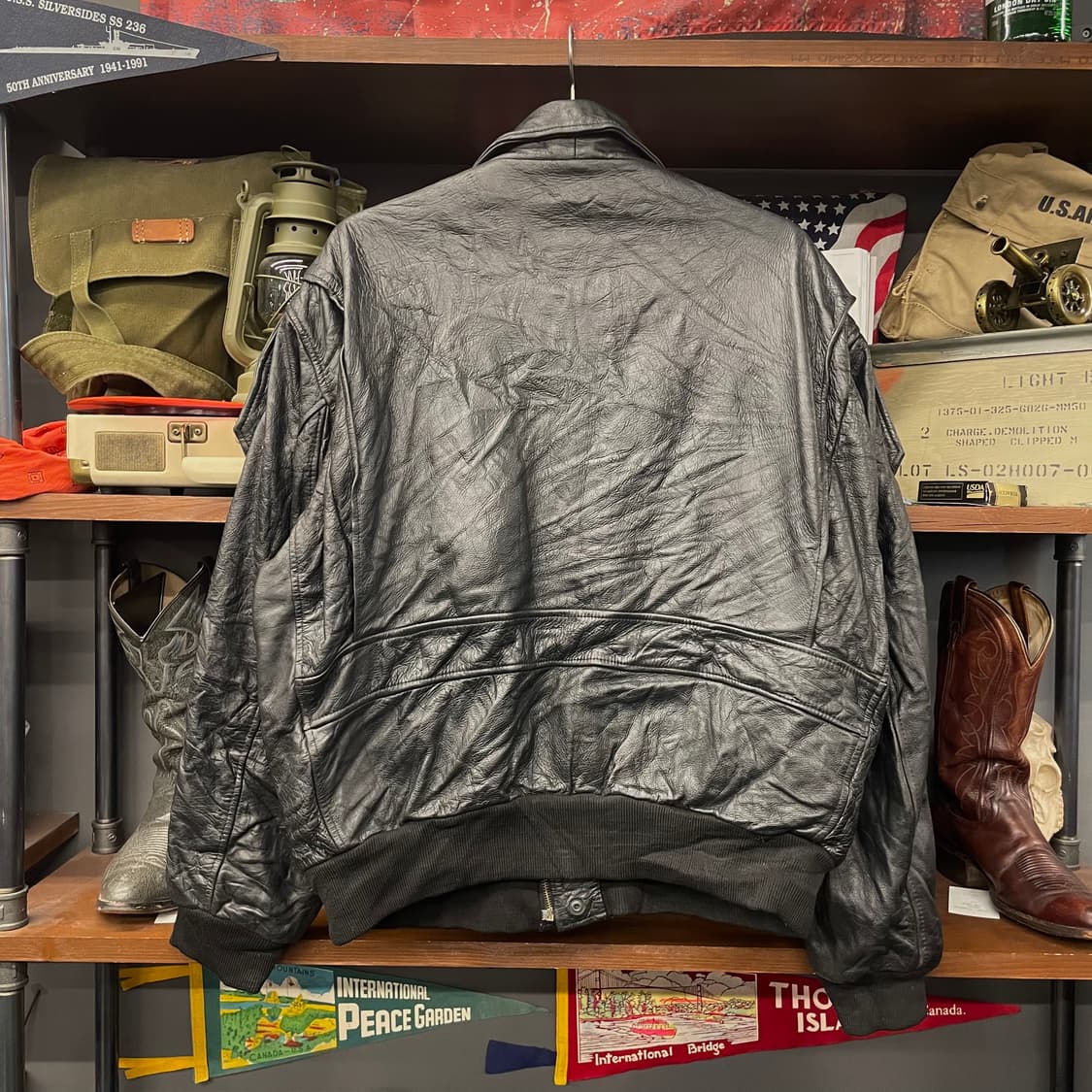90s Echtes Leder 리얼 레더 플라이트 봄버 자켓 상품이미지2
