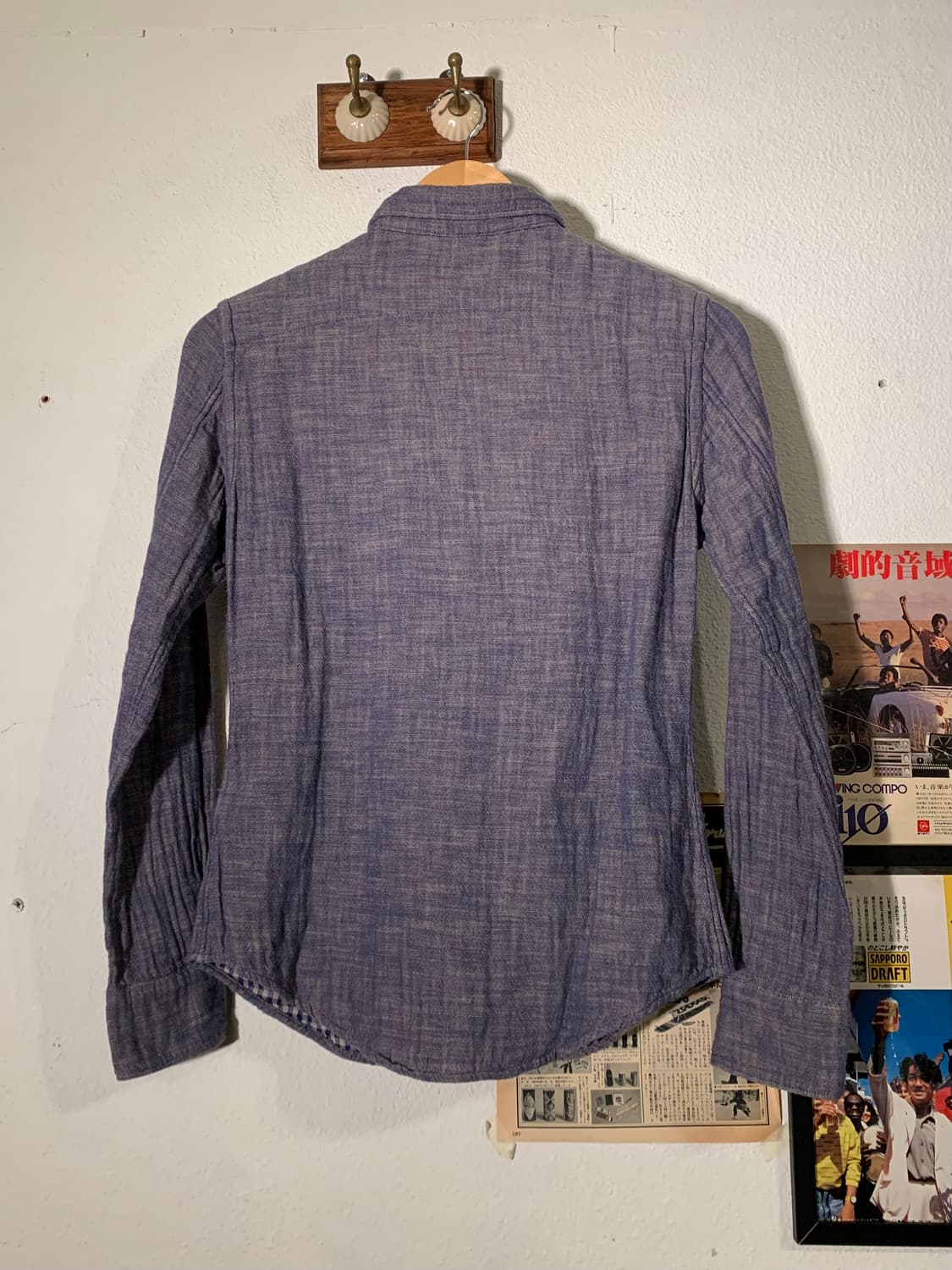 45r & 인디고 블루 깅엄체크 셔츠 상품이미지6