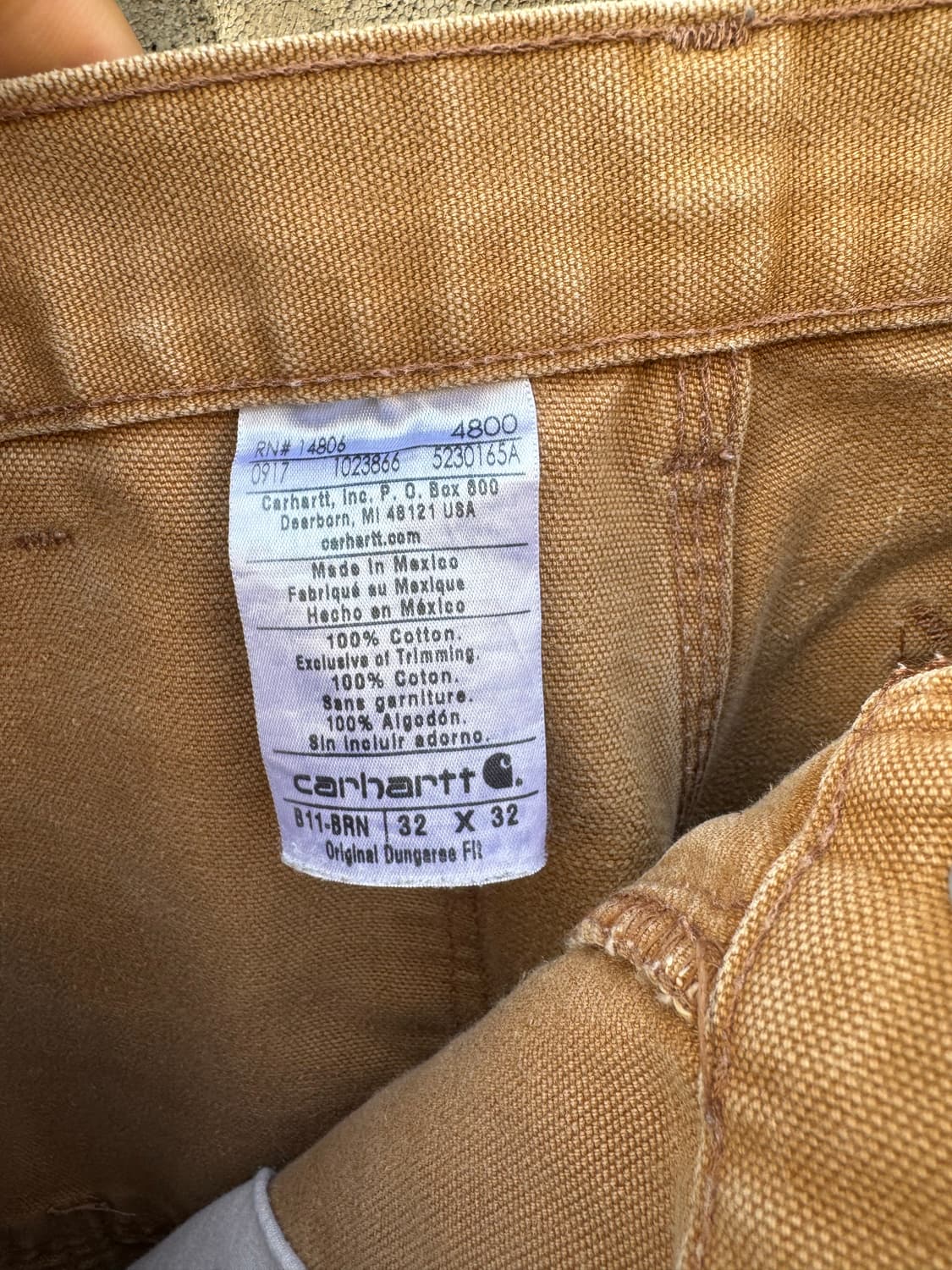 칼하트 빈티지 b11 브라운 싱글니 카펜터 워크 팬츠 32 상품이미지6
