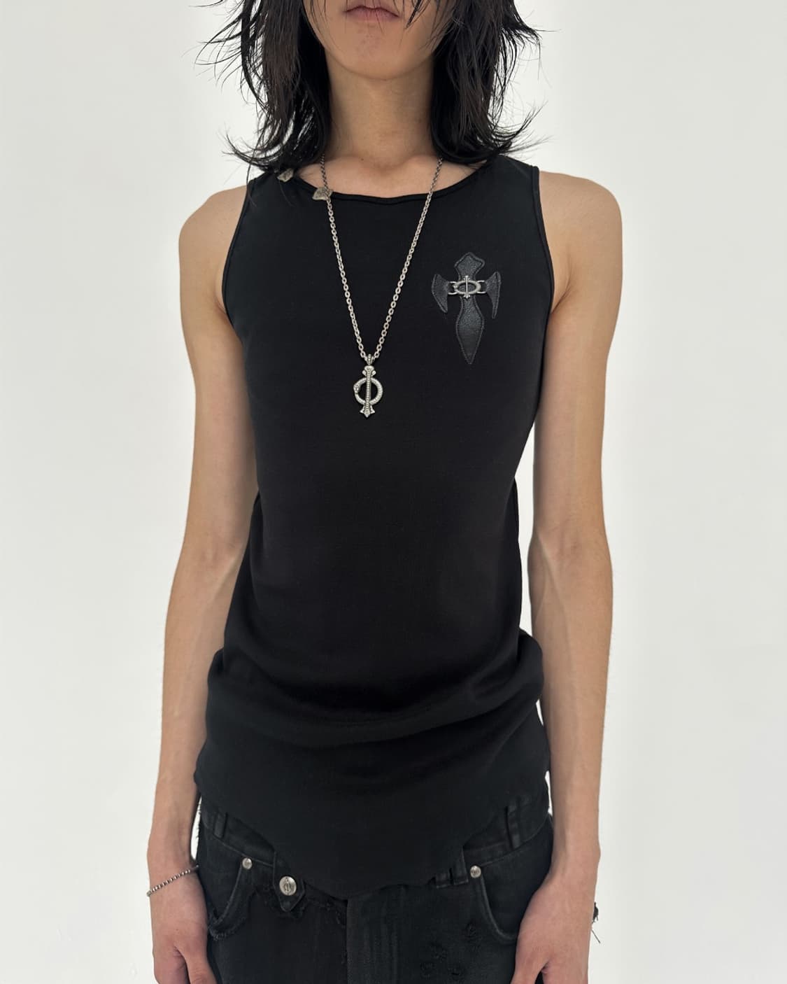 Skoot 스쿠읏 핸즈미다운 엑스테이스 탱크탑 블랙 상품이미지3