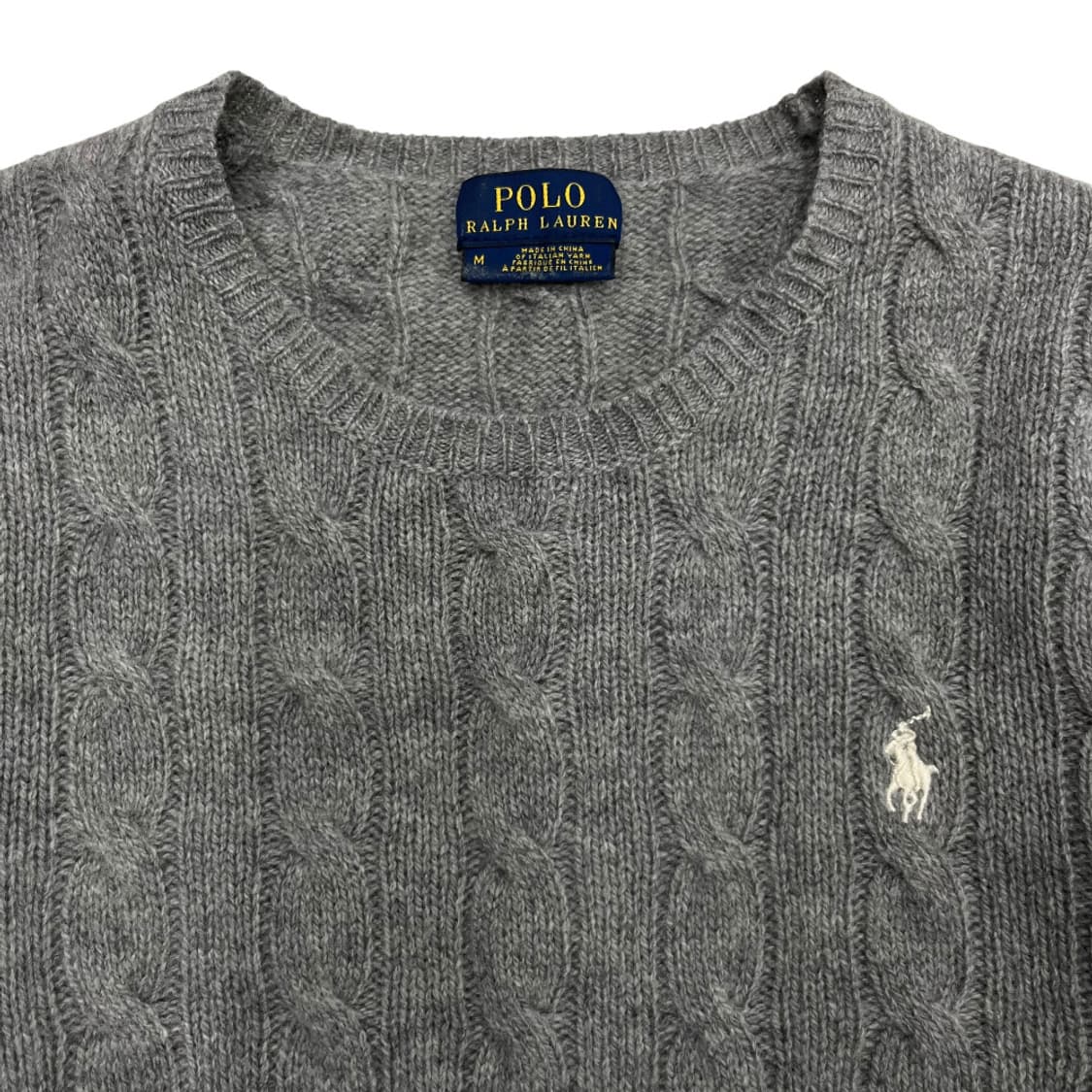  폴로 랄프로렌 화이트포니 그레이 꽈배기 니트 L 상품이미지4