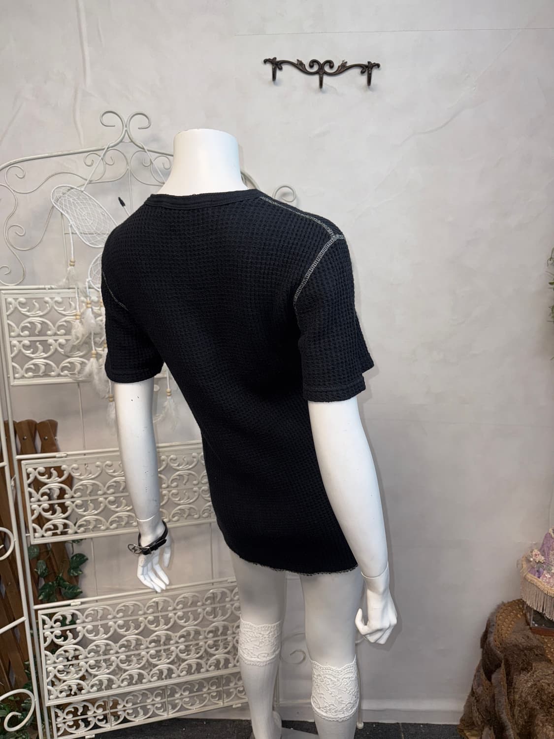 Alpha Industries black waffle slim 반팔티 상품이미지3