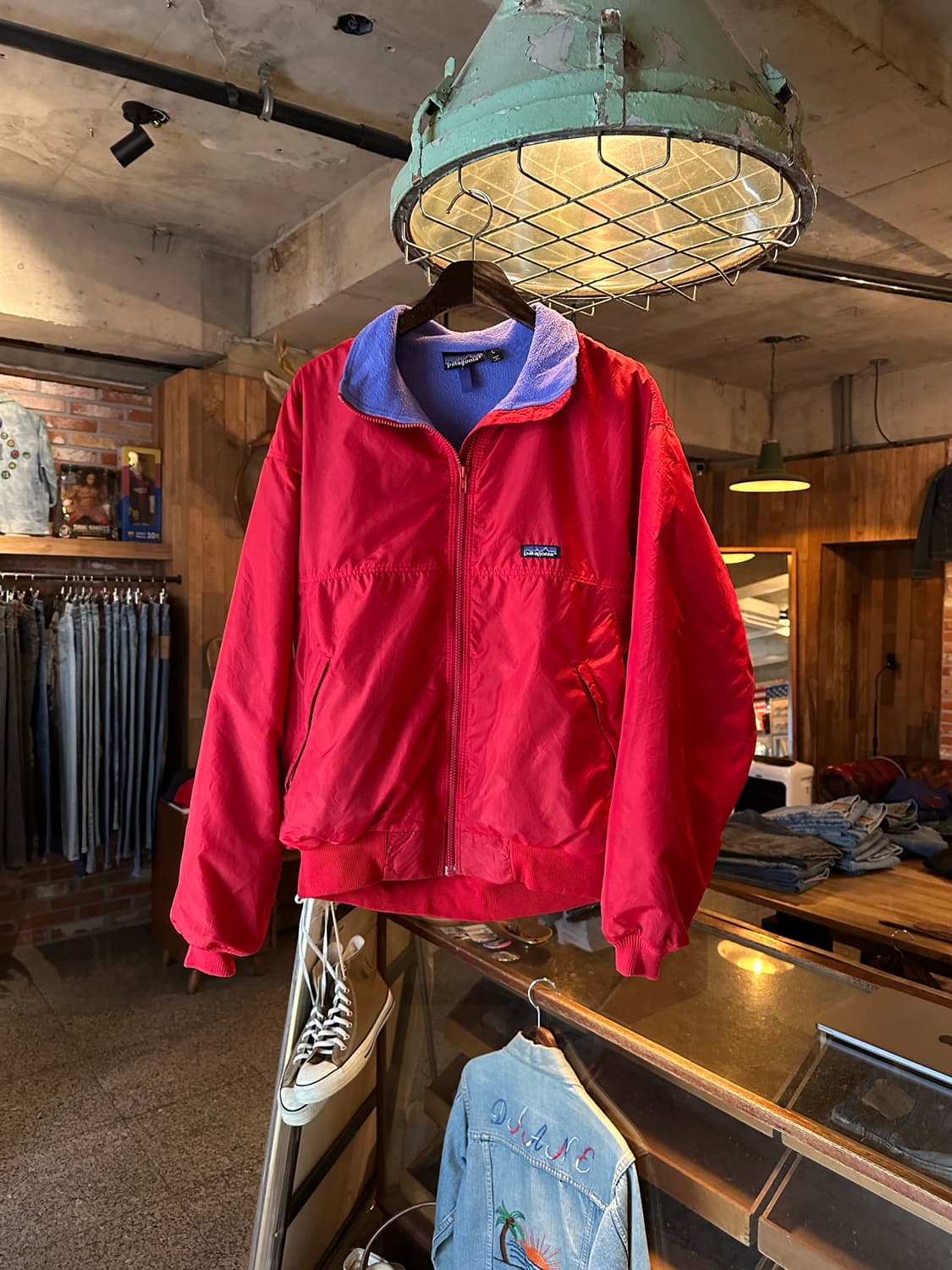 90s USA 빈티지 파티고니아 쉘드 자켓 레드 상품이미지1