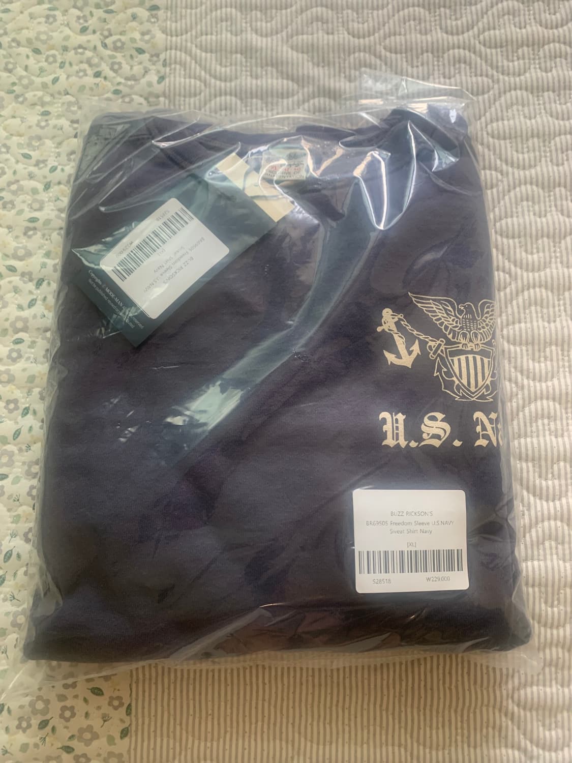 [XL] 버즈릭슨 BR69505 프리덤 슬리브 스웻셔츠 네이비 상품이미지1