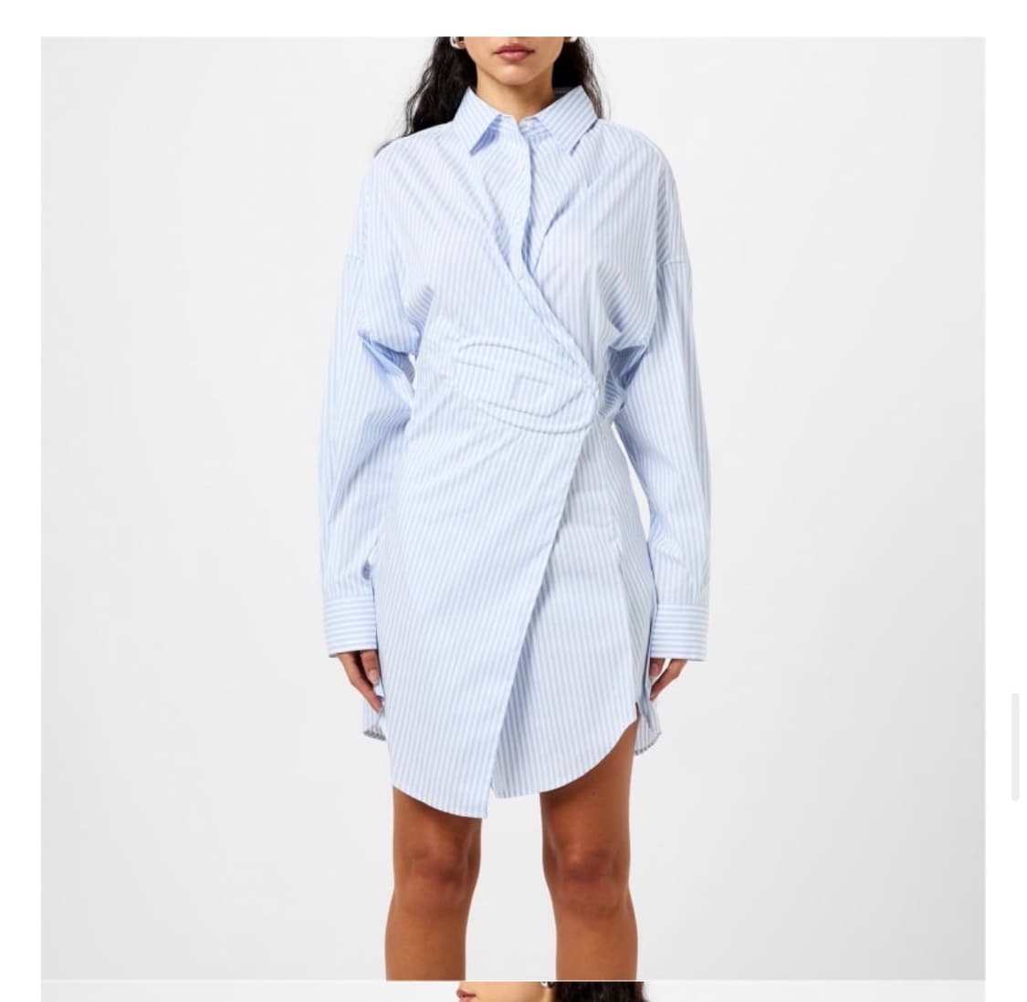 디젤 숏 셔츠 드레스 스트래치 포플린 블루 스트라이프 Diesel Sho 상품이미지1