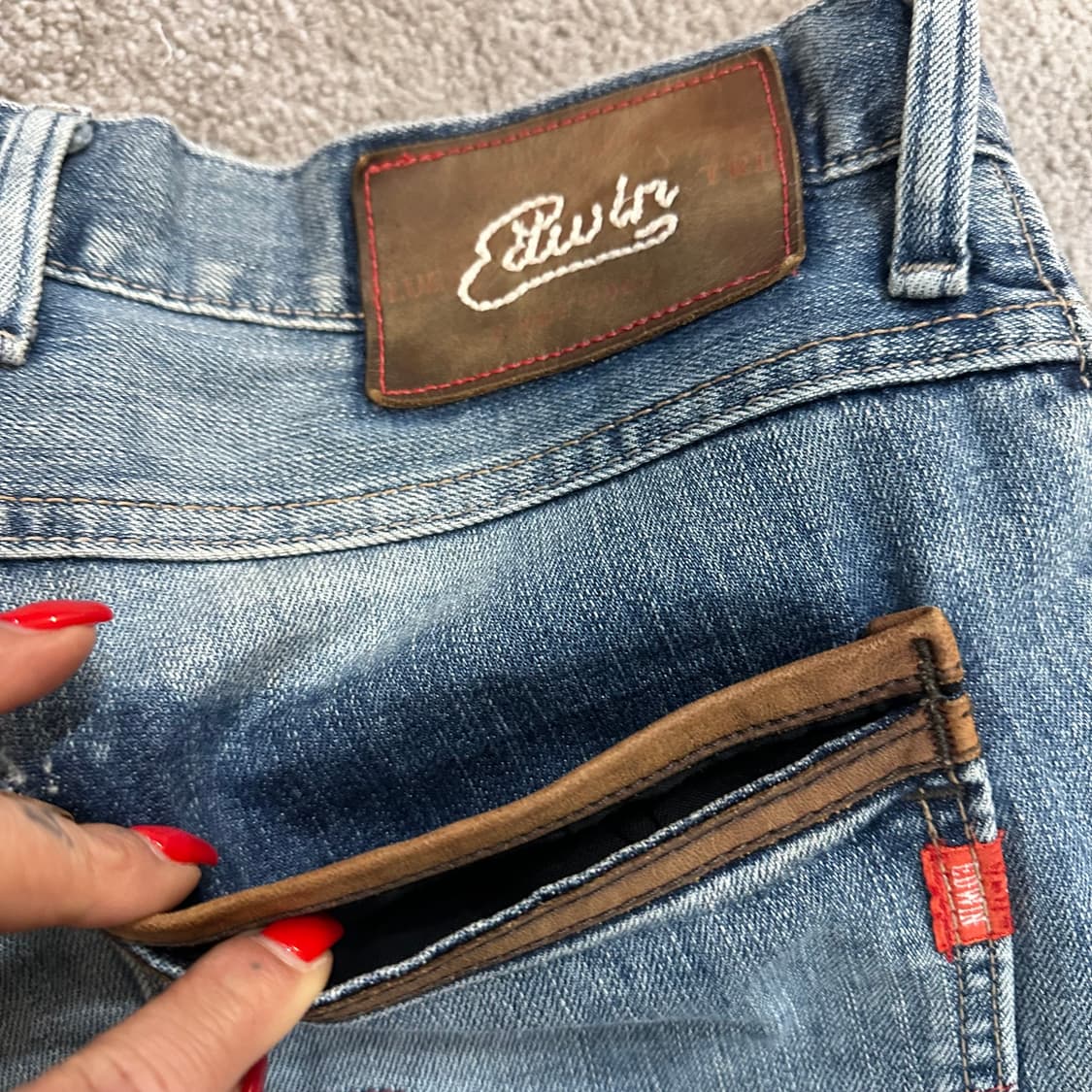 에드윈 블루트립 연청 웨스턴 데님 팬츠(32) 상품이미지5