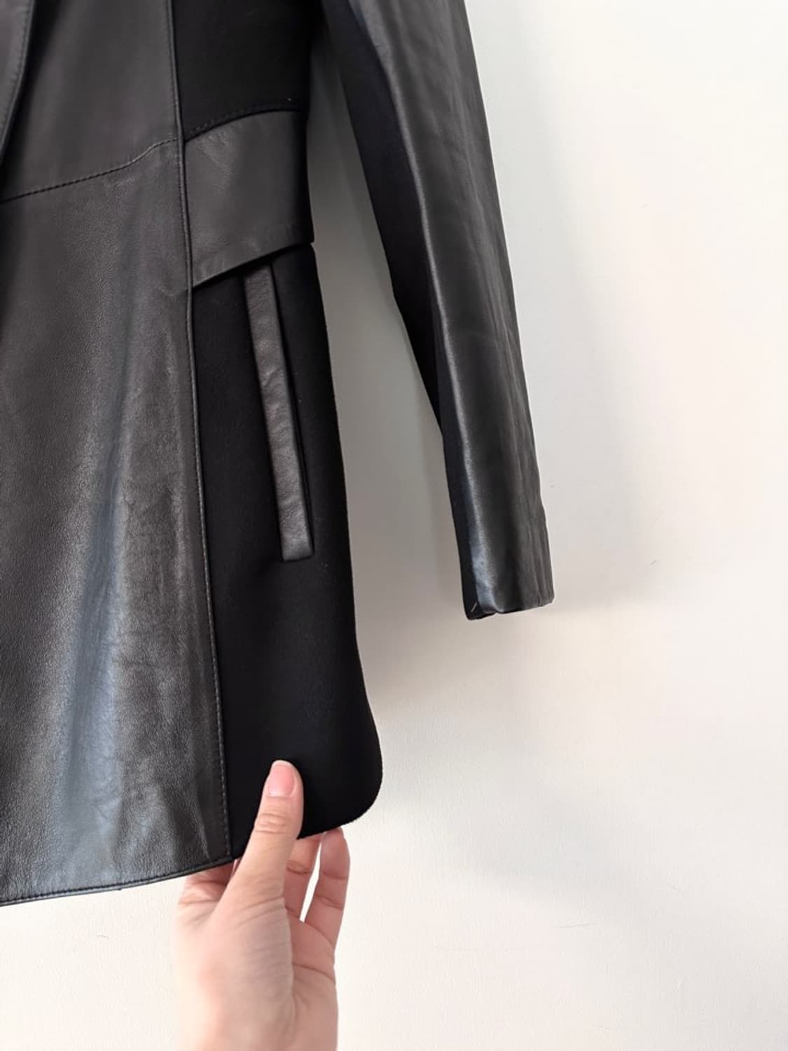 KASIBADY Panel mixed leather jacket  상품이미지3