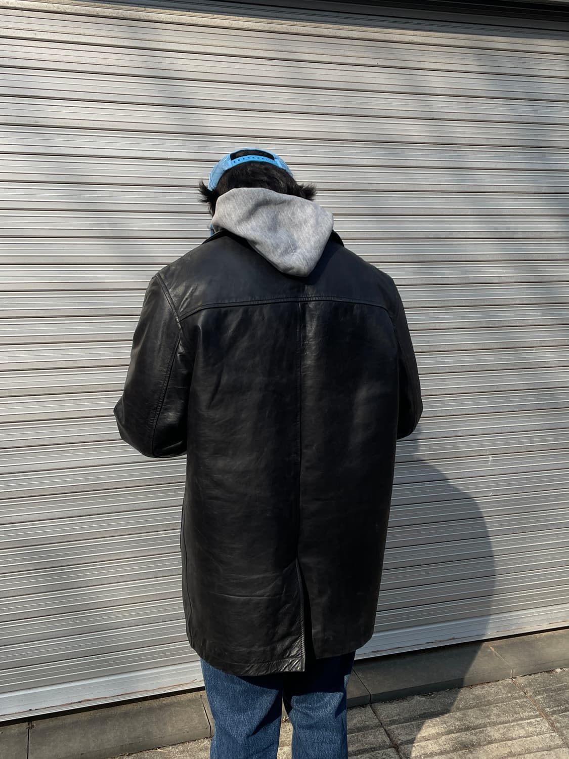 90-00s Old GAP Leather Black Car Coat 상품이미지7