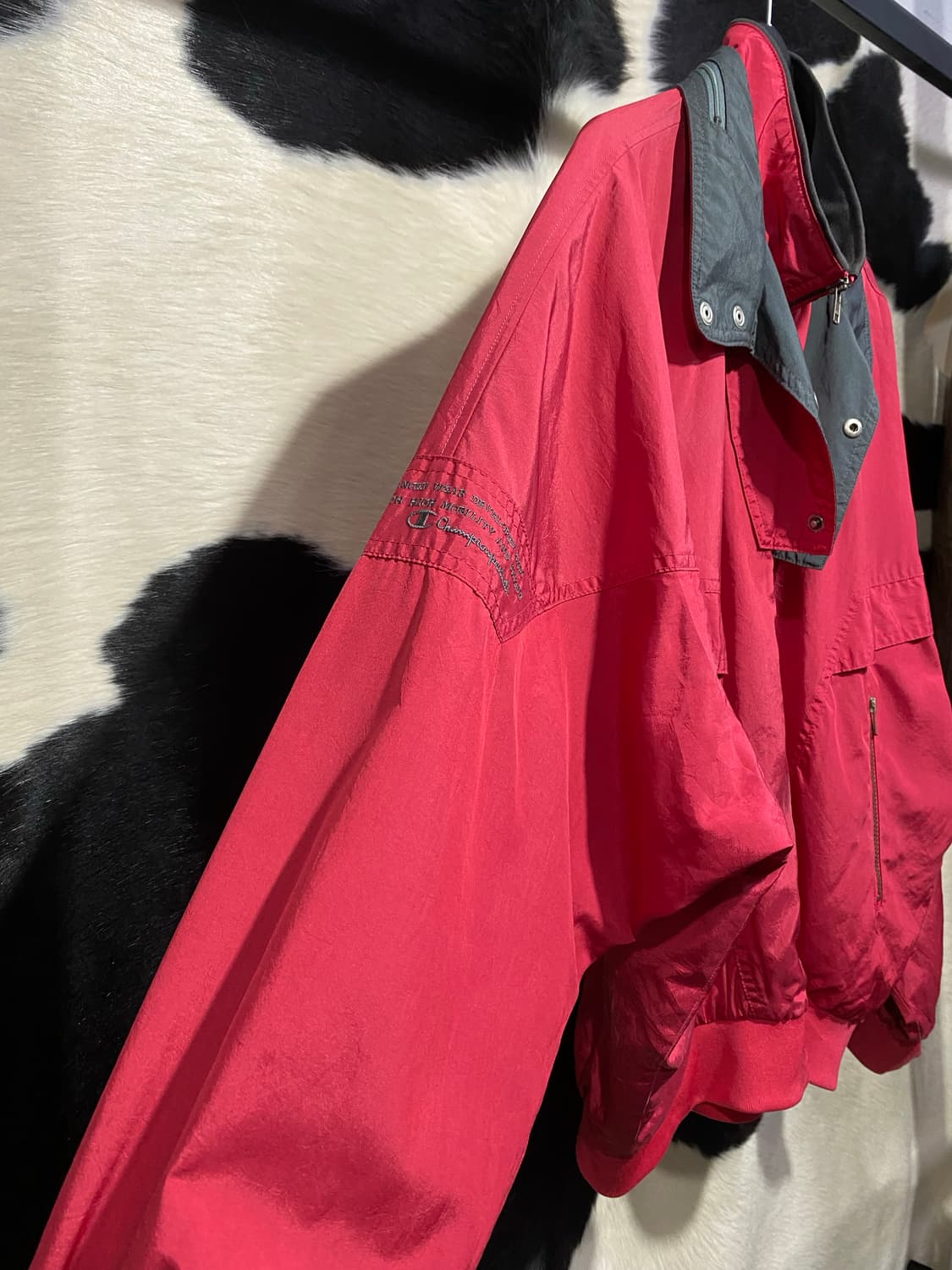 Champion 레터링 디테일 봄버 바람막이 상품이미지4