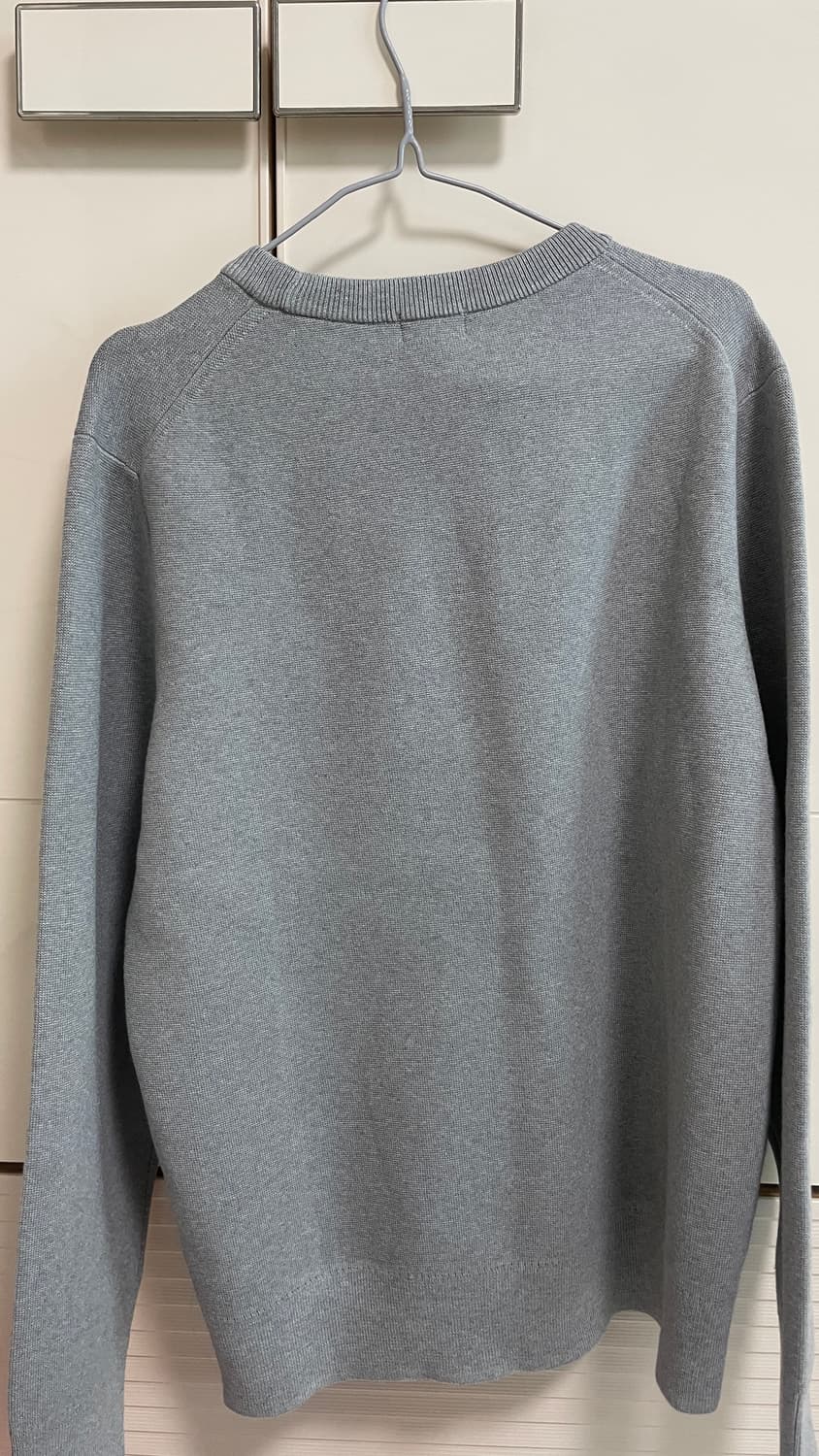 유니클로 워셔블밀라노립 크루넥스스웨터 그레이 상품이미지3