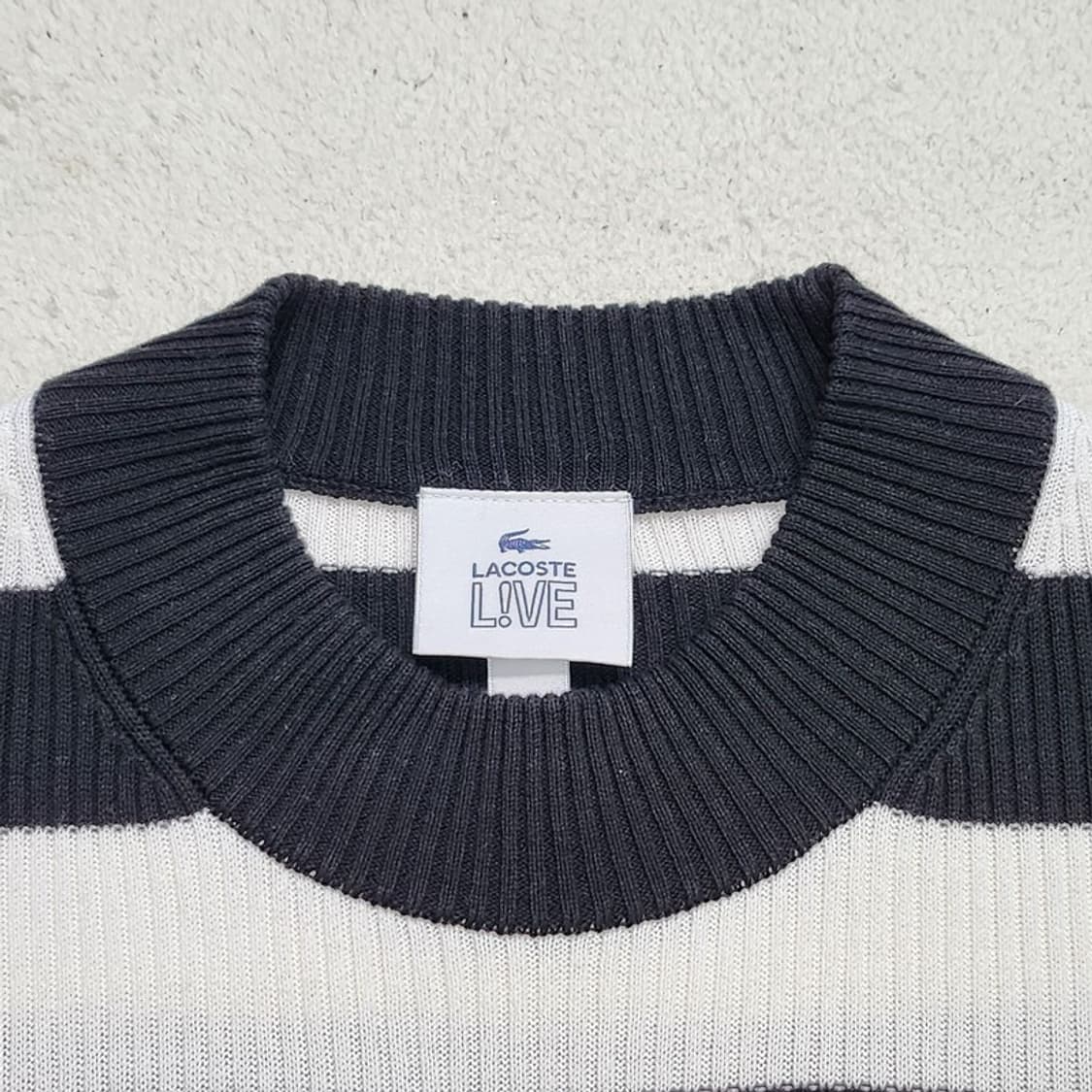 LACOSTE 여성용 골지 스트라이프 니트 36 상품이미지5