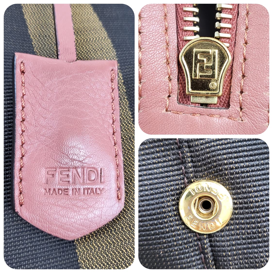 정품 펜디 피칸 스트라이프 패브릭 쇼퍼백 상품이미지8