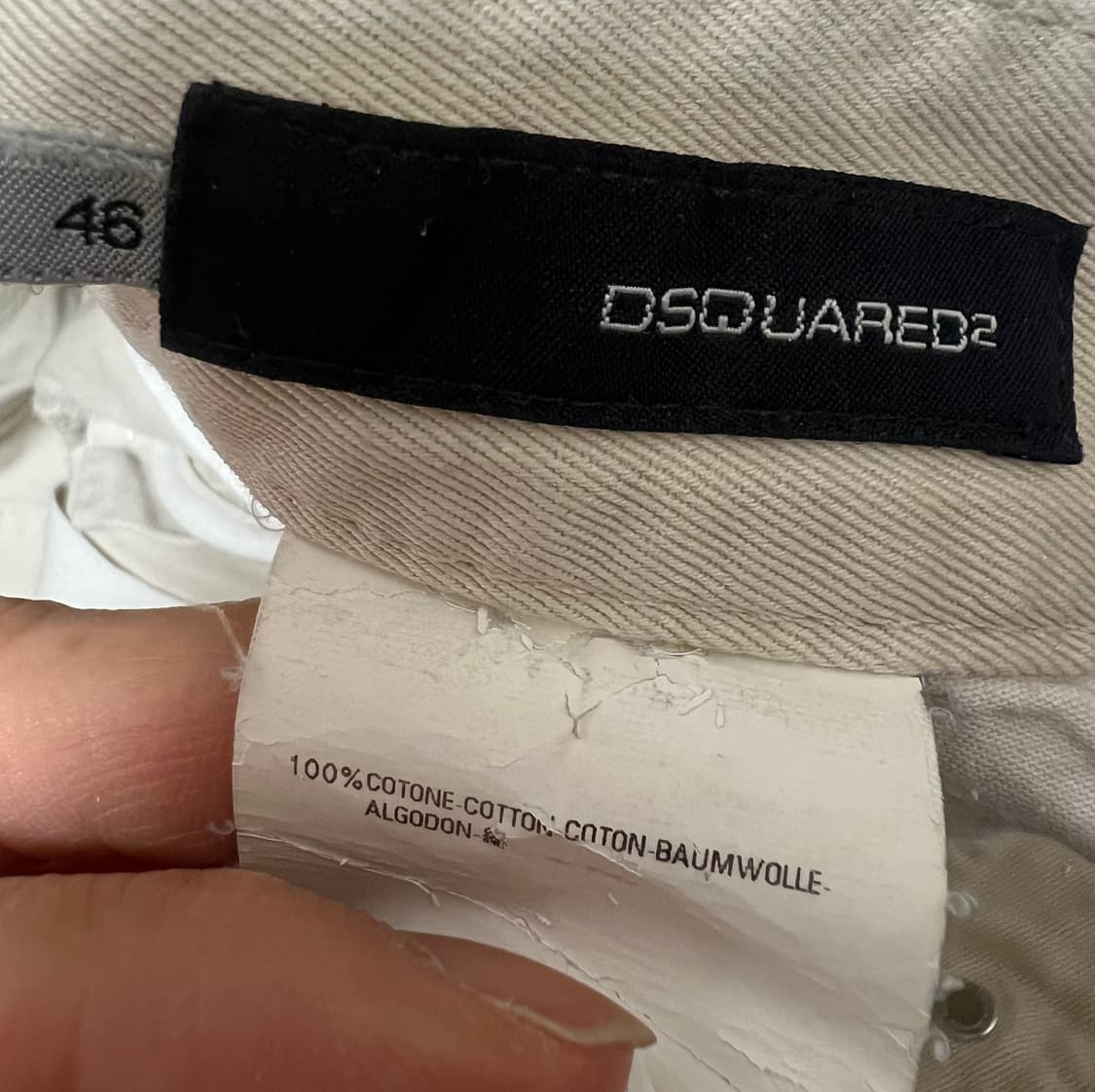 디스퀘어드2 베이지 면 반바지 46사이즈 택채상품 상품이미지5