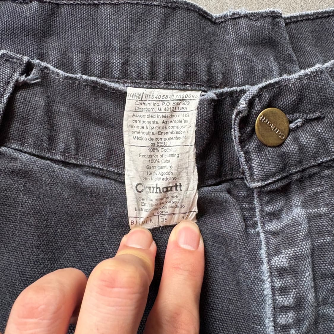 칼하트 정품 오리지널 블랙 싱글니 카펜터 팬츠 상품이미지10