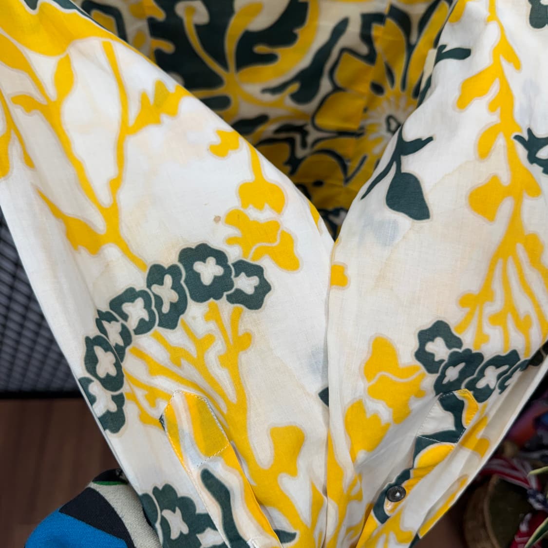 00s 돌체앤가바나 셔츠 전후면 플로럴 패턴 포인트 옐로우 상품이미지8