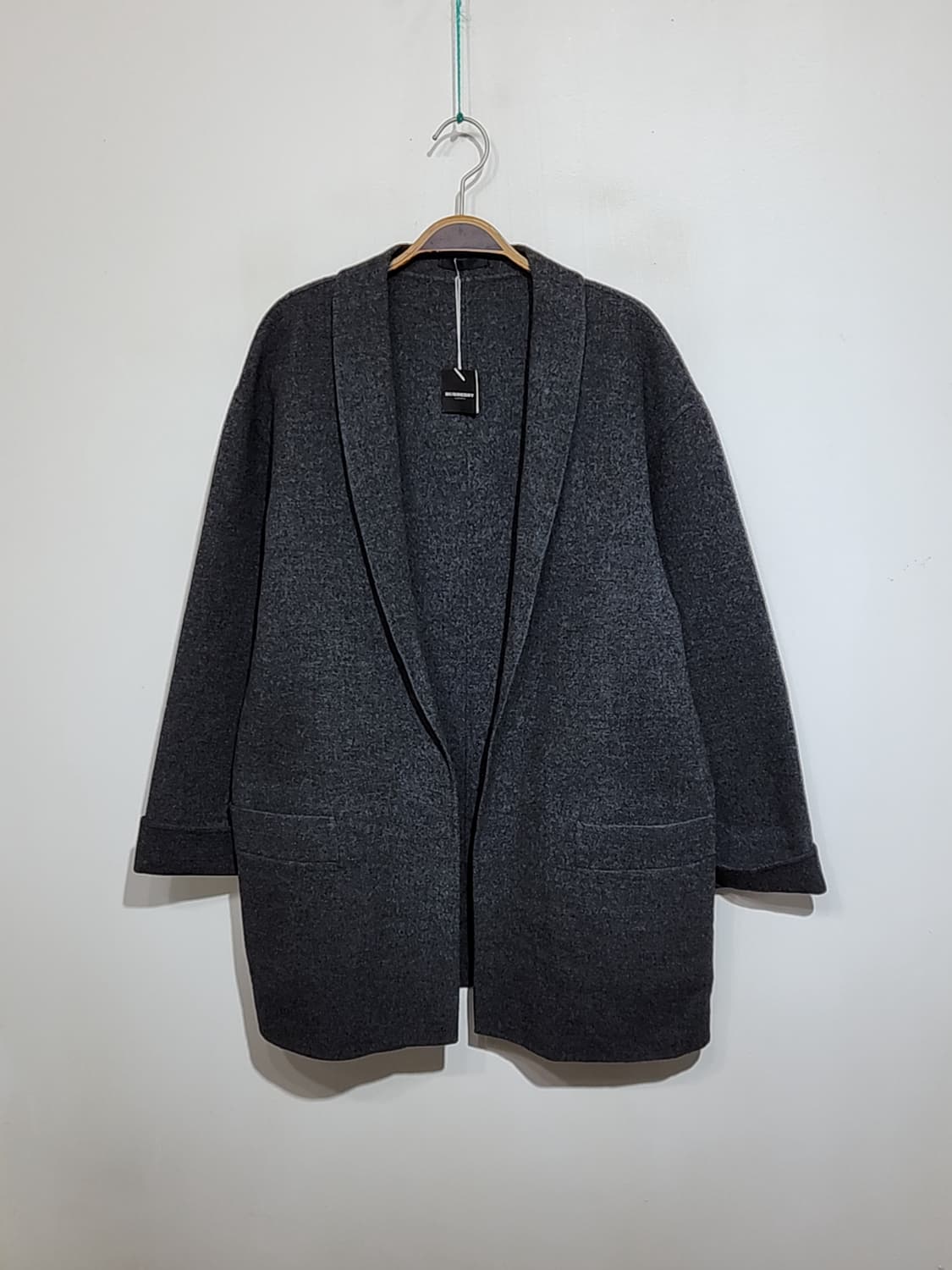 (L) 버버리 울코트 차콜 오픈식 모직코트 일본판  상품이미지1