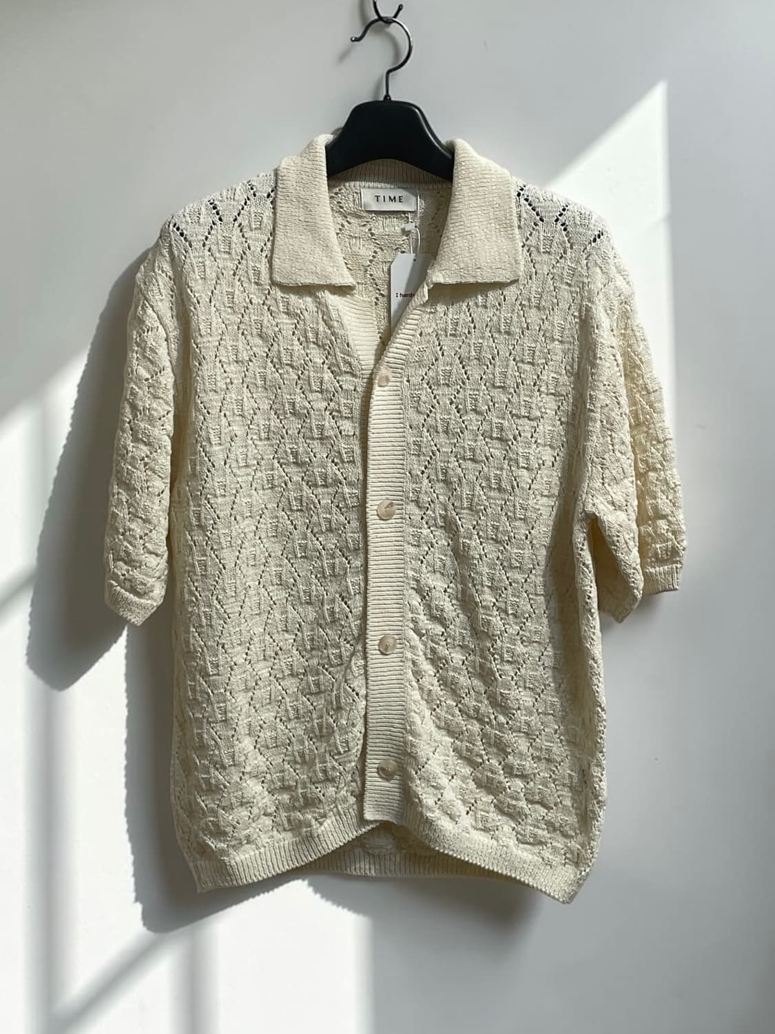 타임 카라 반팔 니트 가디건 상품이미지1