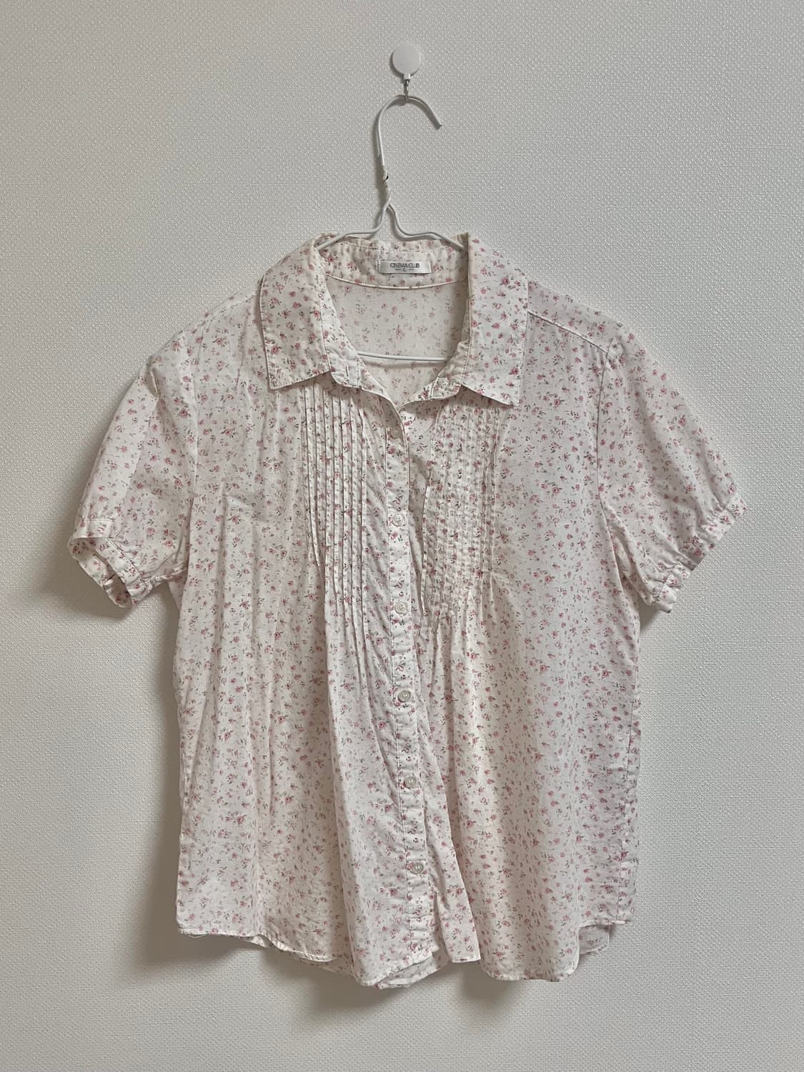 빈티지 잔꽃무늬 반팔 블라우스 모리걸 상품이미지1