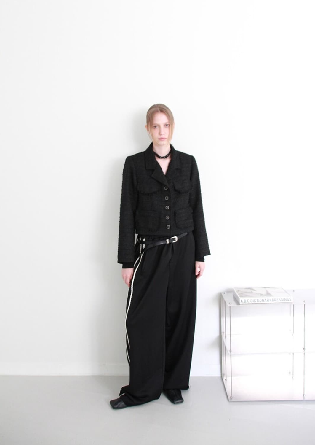 아가모스 ROUGH TWEED JACKET (BLACK) 상품이미지7